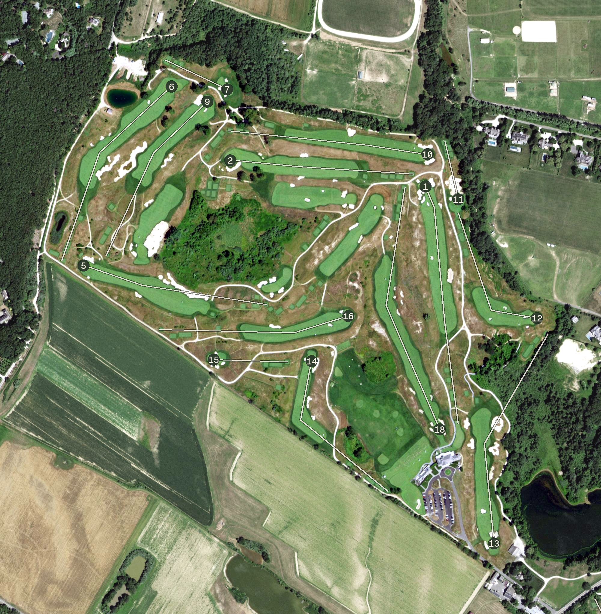 Aerial view of Atlantic Golf Club, NY