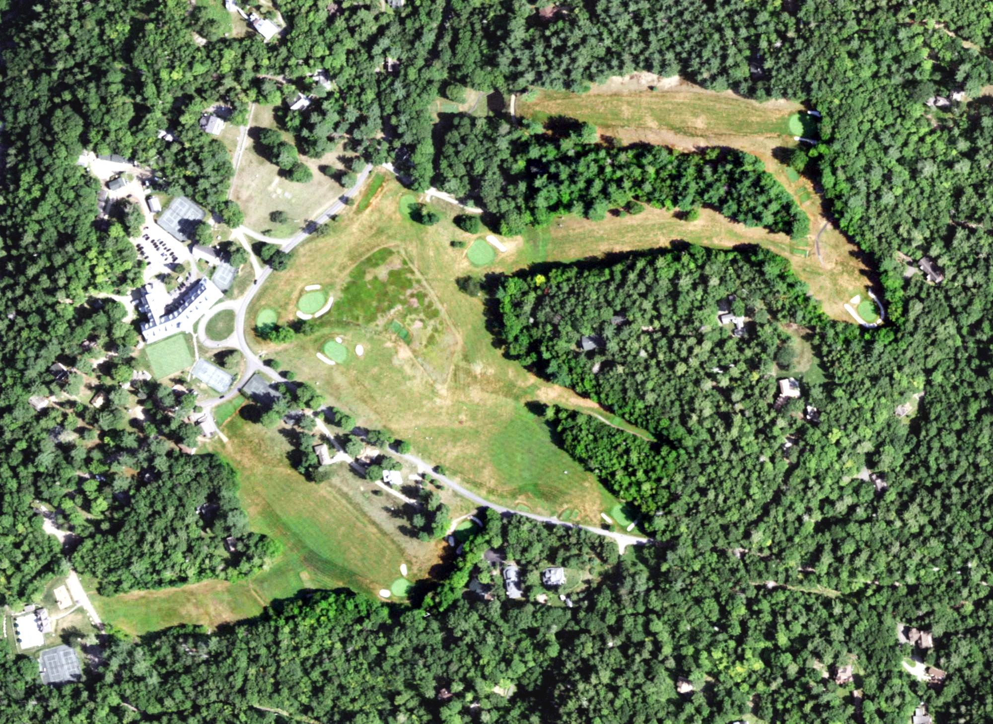 Aerial view of Ausable Club Golf Course, NY