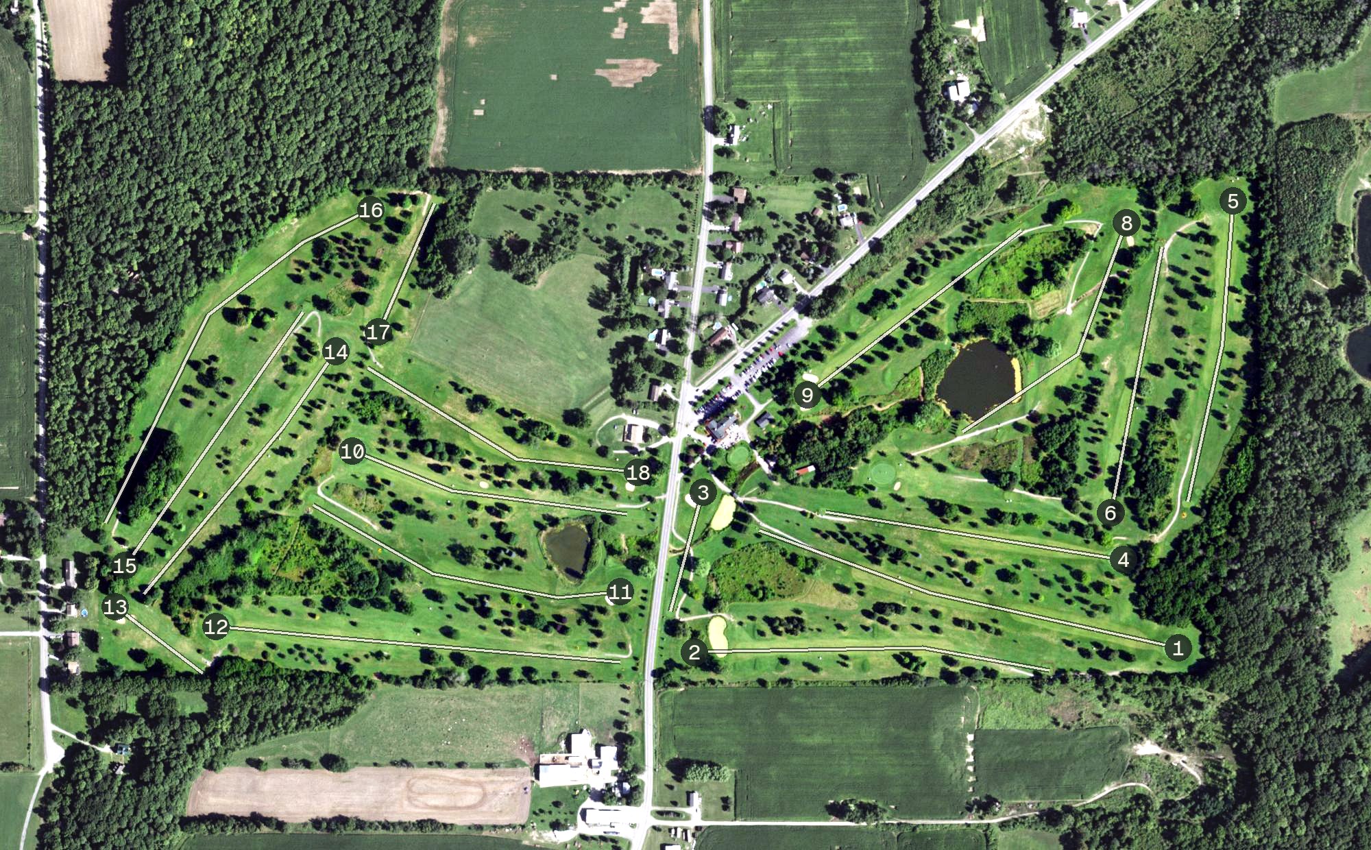Aerial view of Batavia Country Club, NY