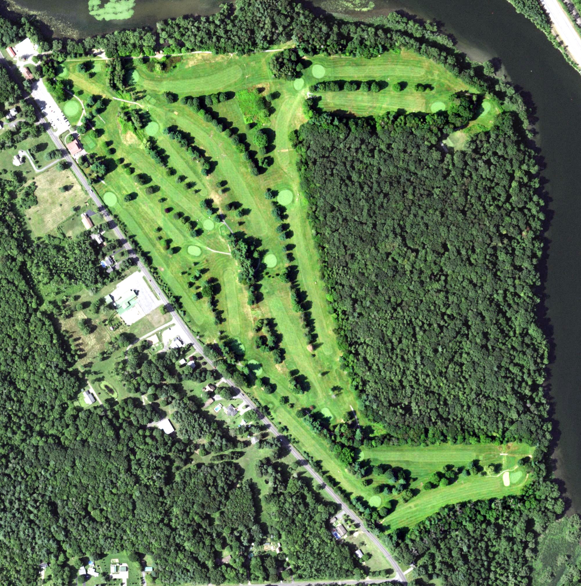 Aerial view of Battle Island State Park Golf Course, NY