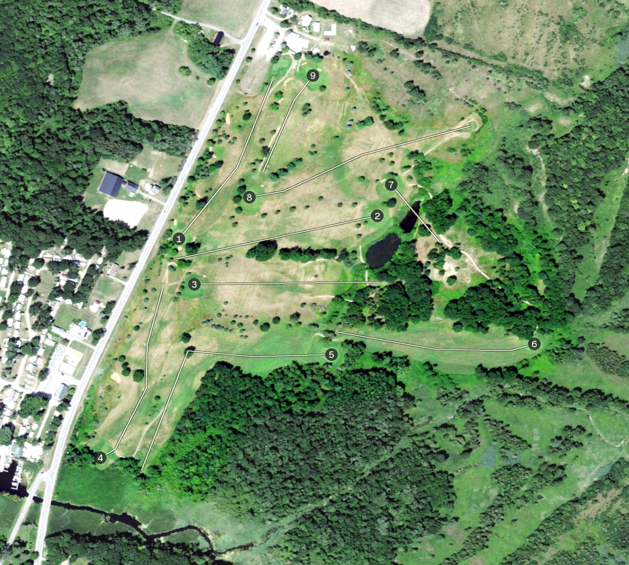Aerial view of Bedford Creek Golf Course, NY