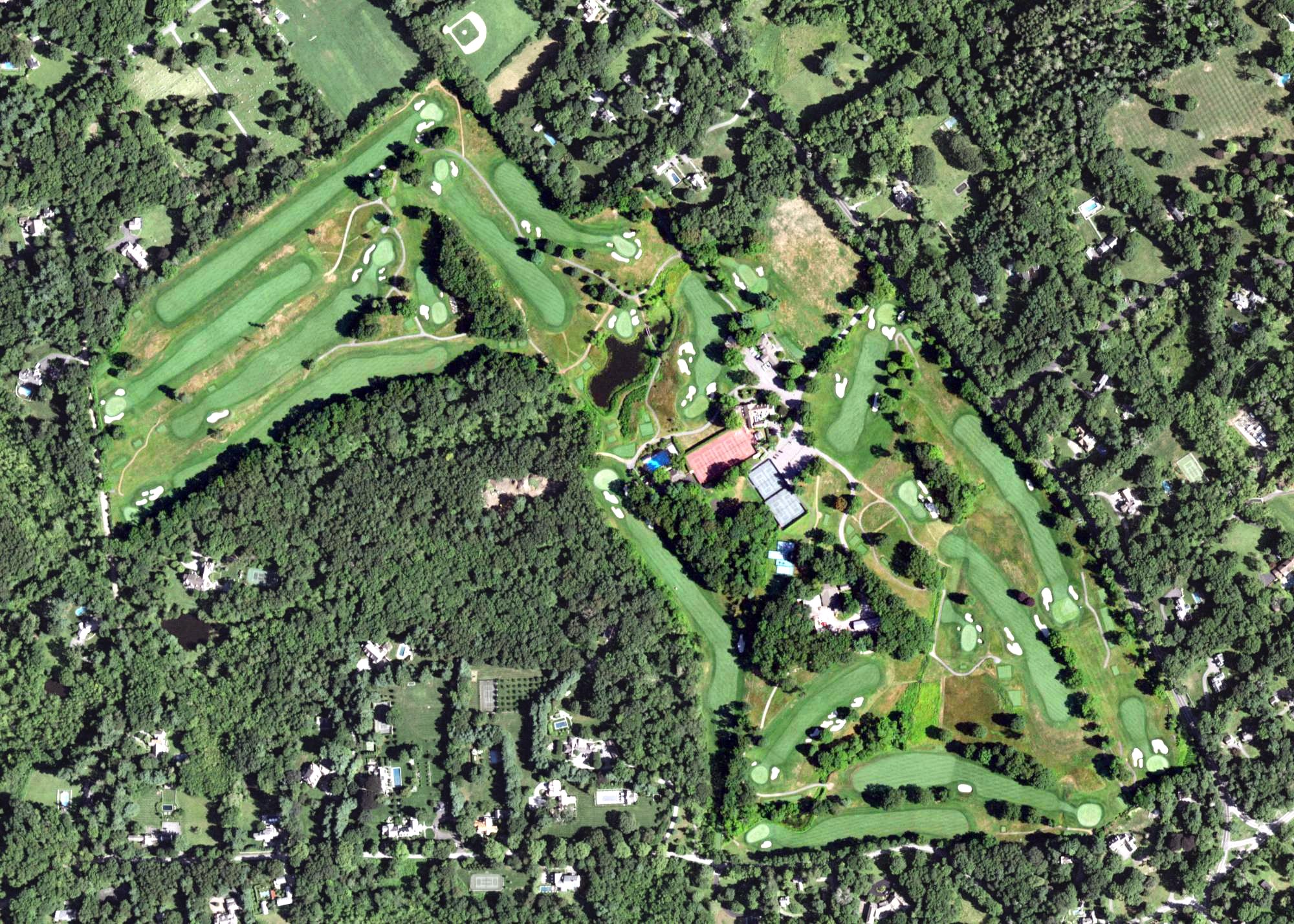 Aerial view of Bedford Golf and Tennis Club, NY