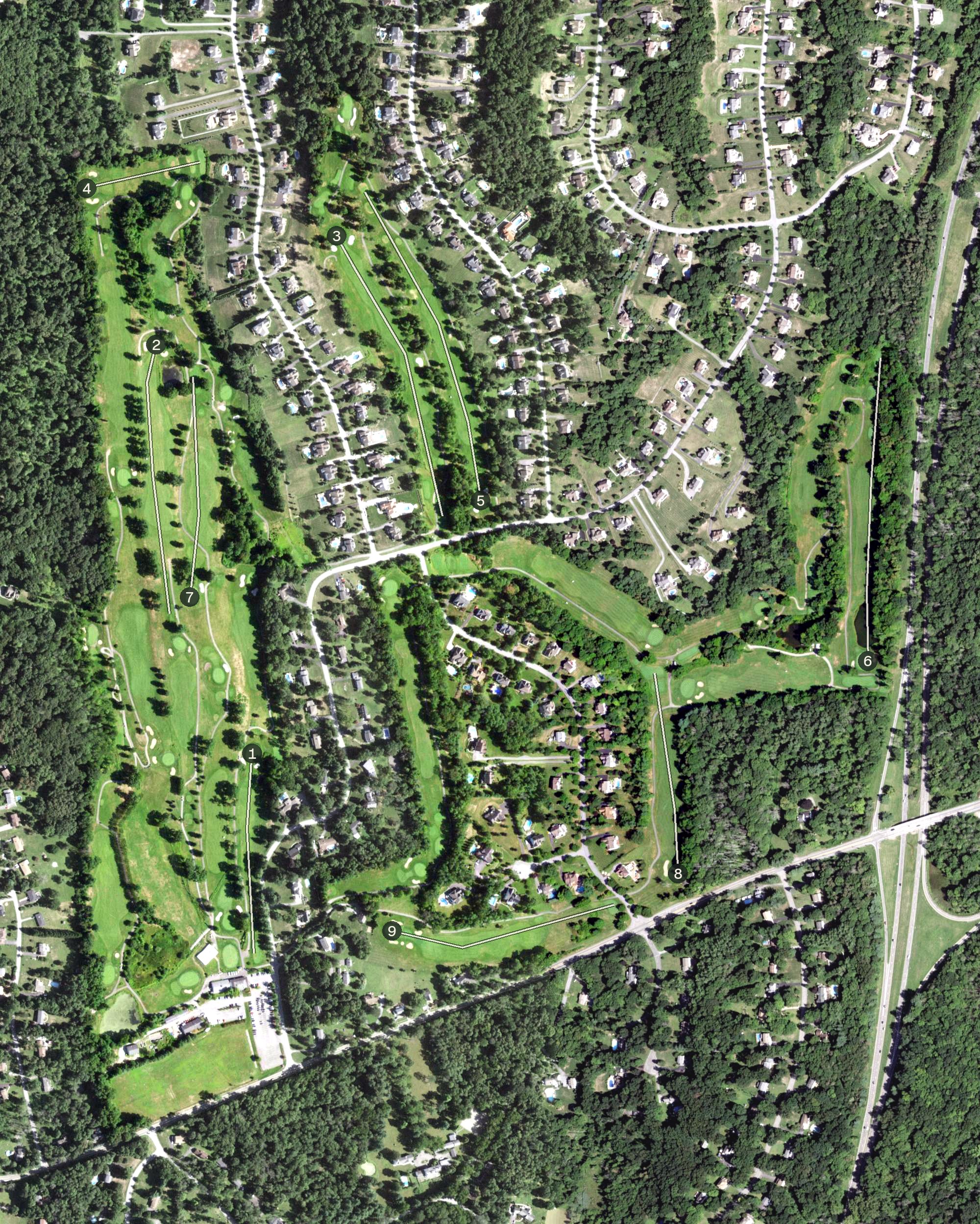 Aerial view of Beekman Golf Course, NY