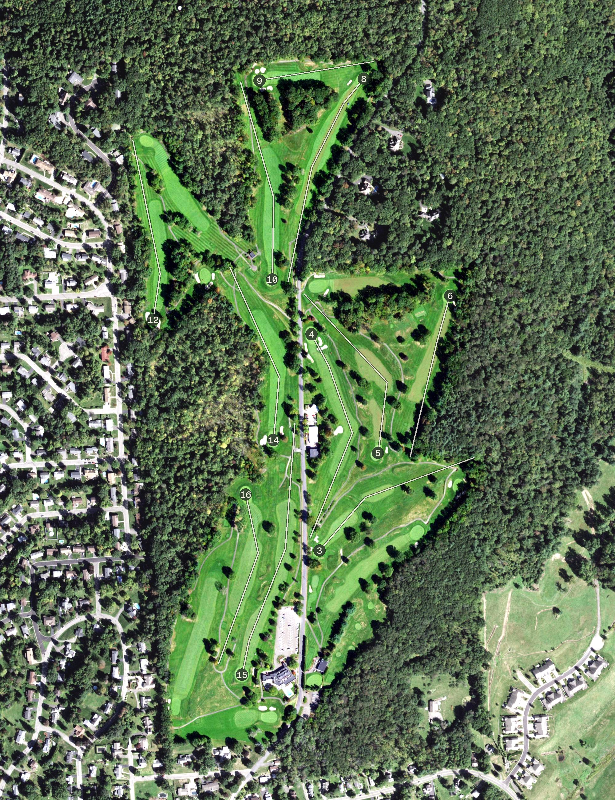 Aerial view of Binghamton Country Club, NY
