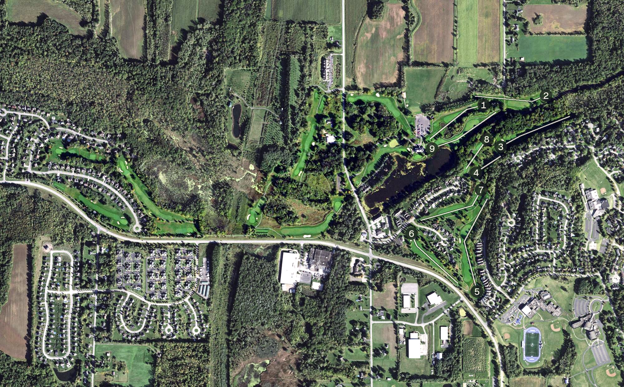 Aerial view of Blue Heron Hills, NY