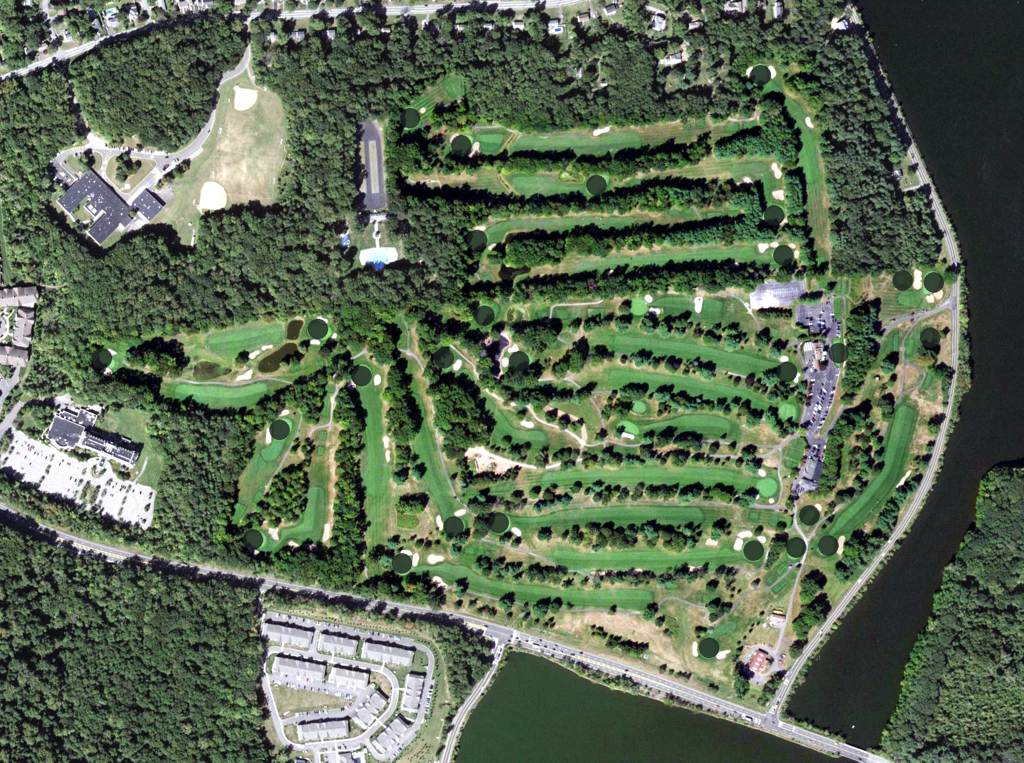 Aerial view of Blue Hill Golf Course, NY