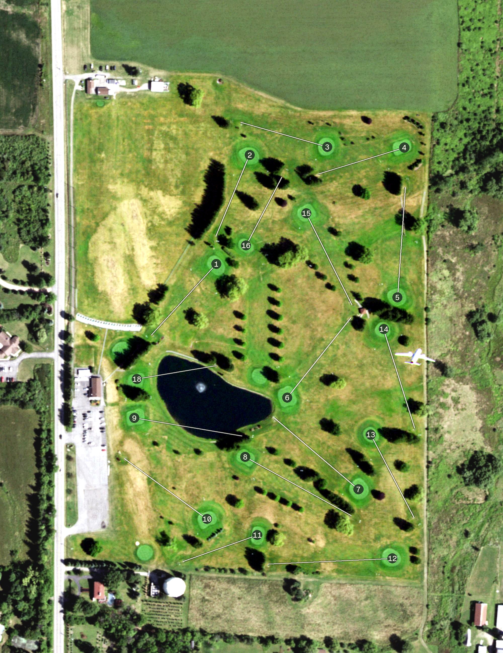 Aerial view of Bob-O-Link Golf Club, NY