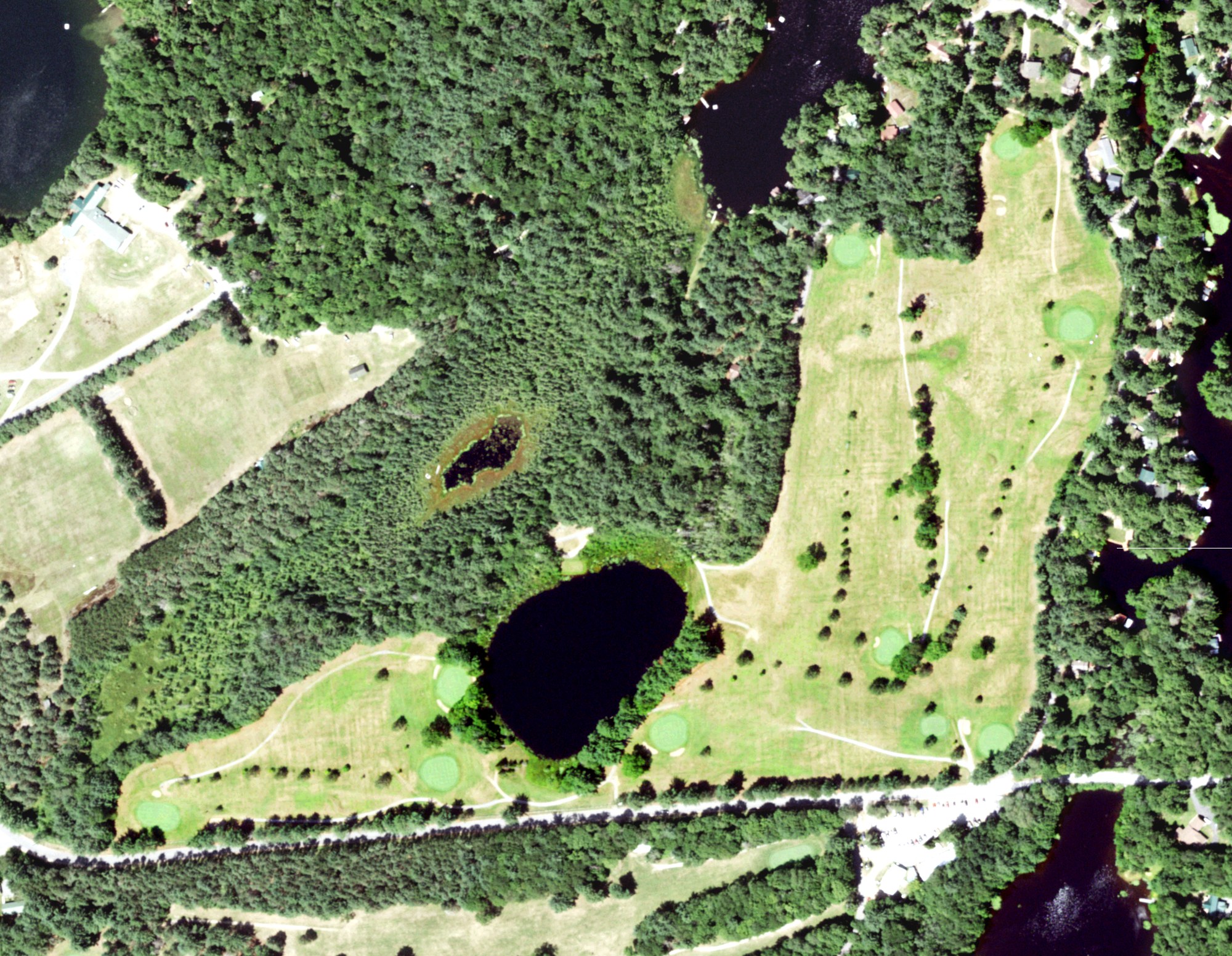Aerial view of Brantingham Golf Course, NY