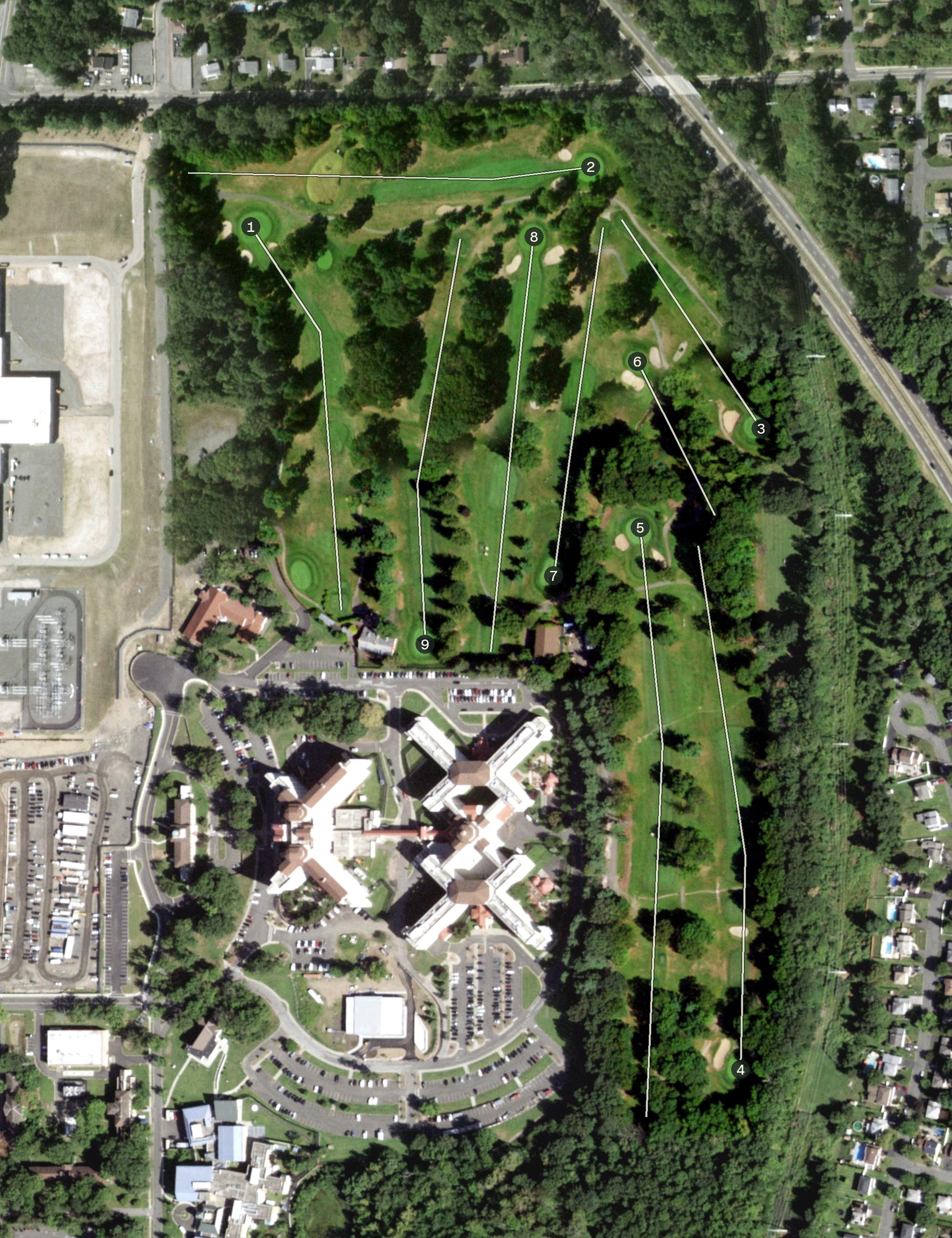 Aerial view of Broadacres Golf Club, NY