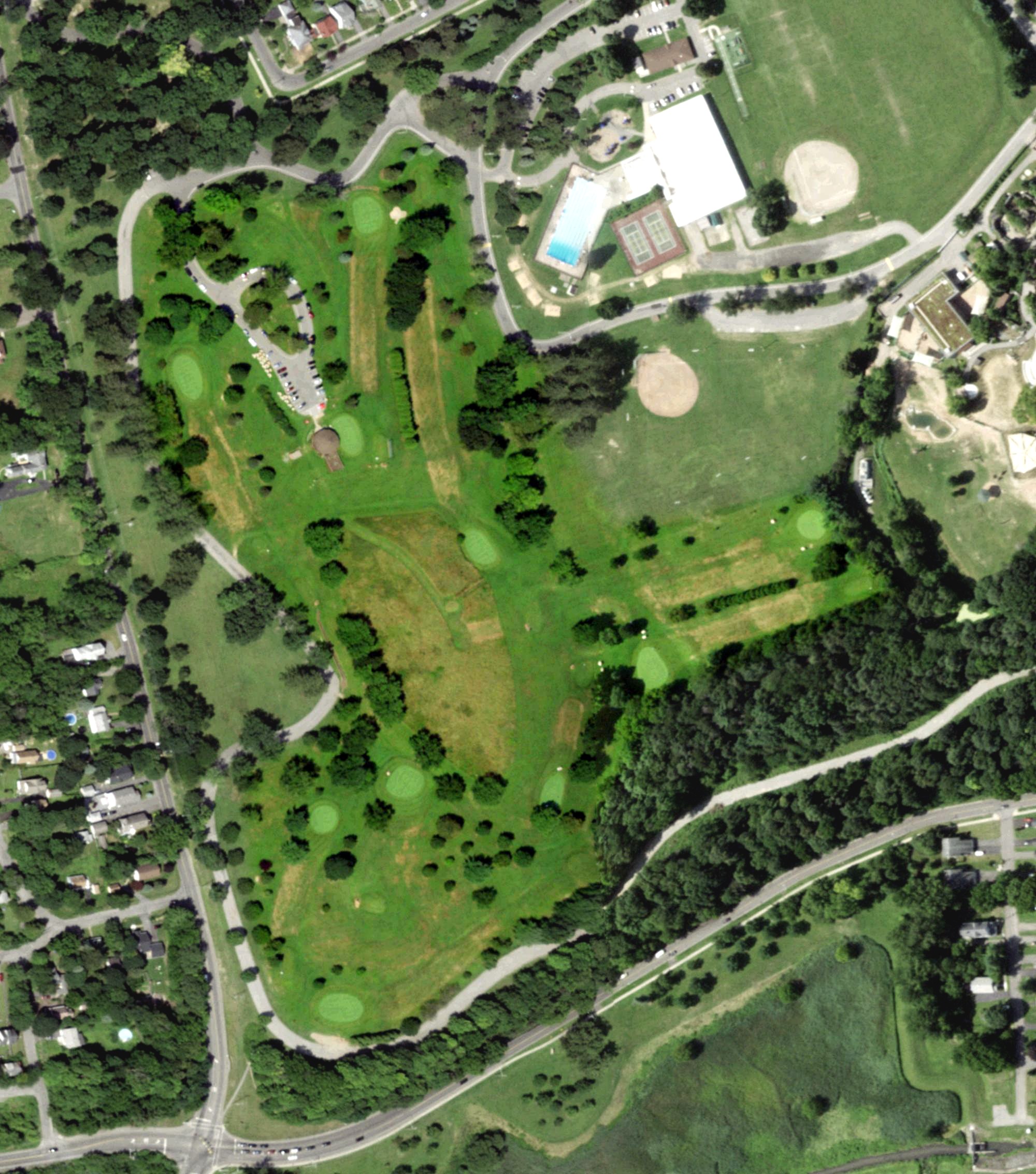 Aerial view of Burnet Park Golf Course, NY