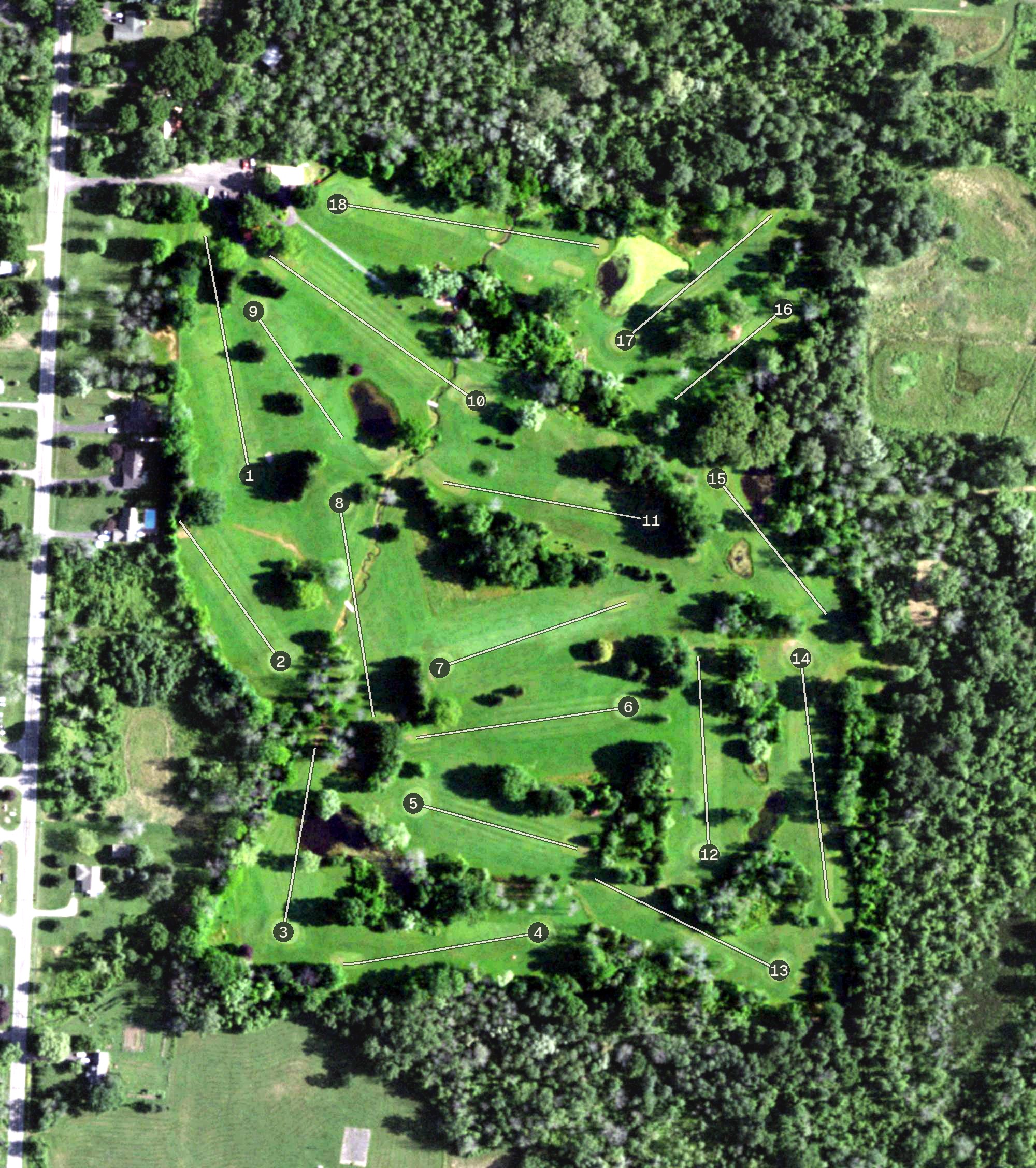 Aerial view of Buttonwood Golf Course, NY