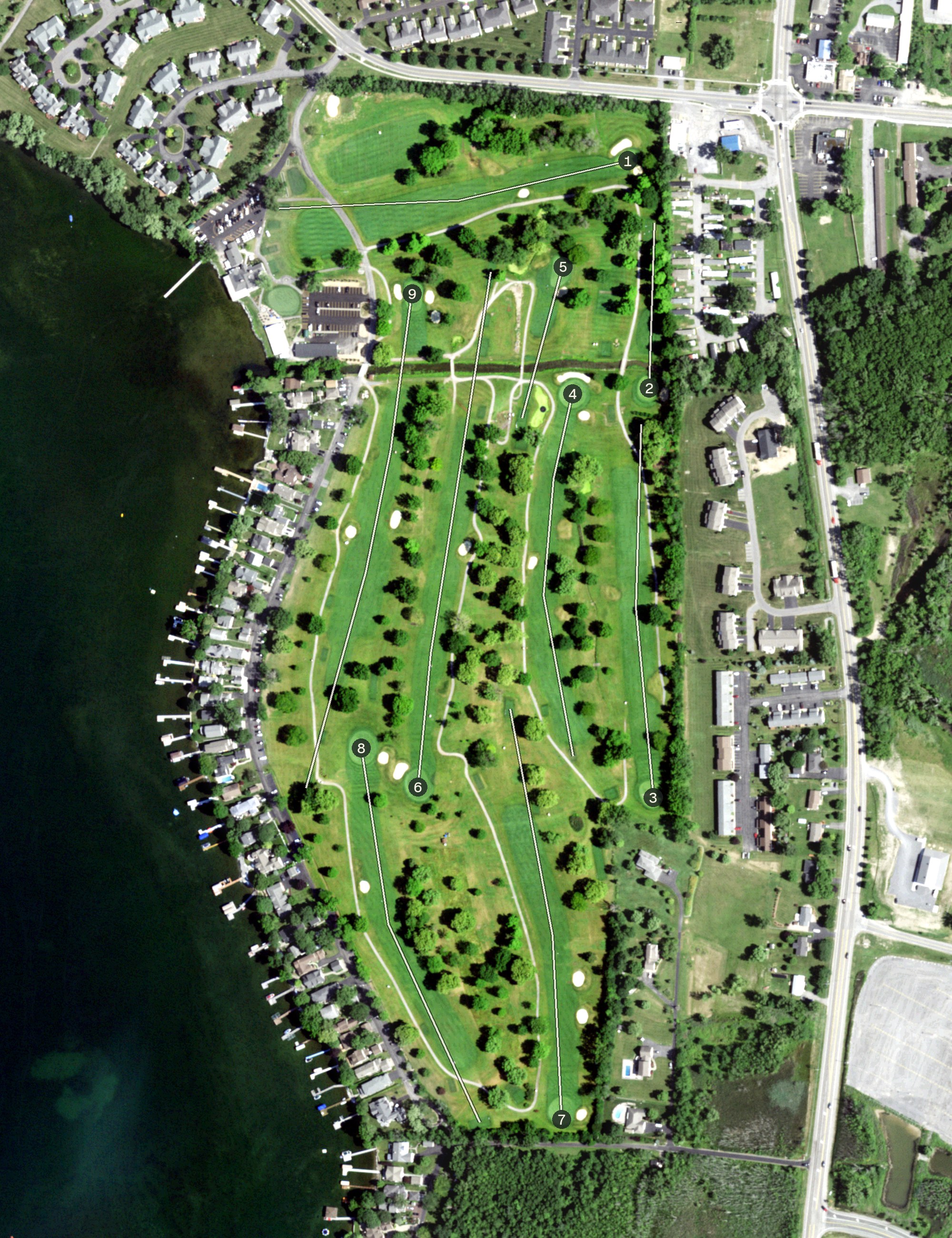 Aerial view of Canandaigua Country Club, NY