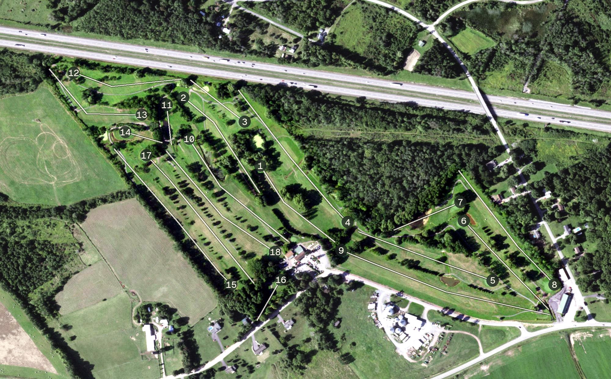 Aerial view of Casolwood Golf Course, NY