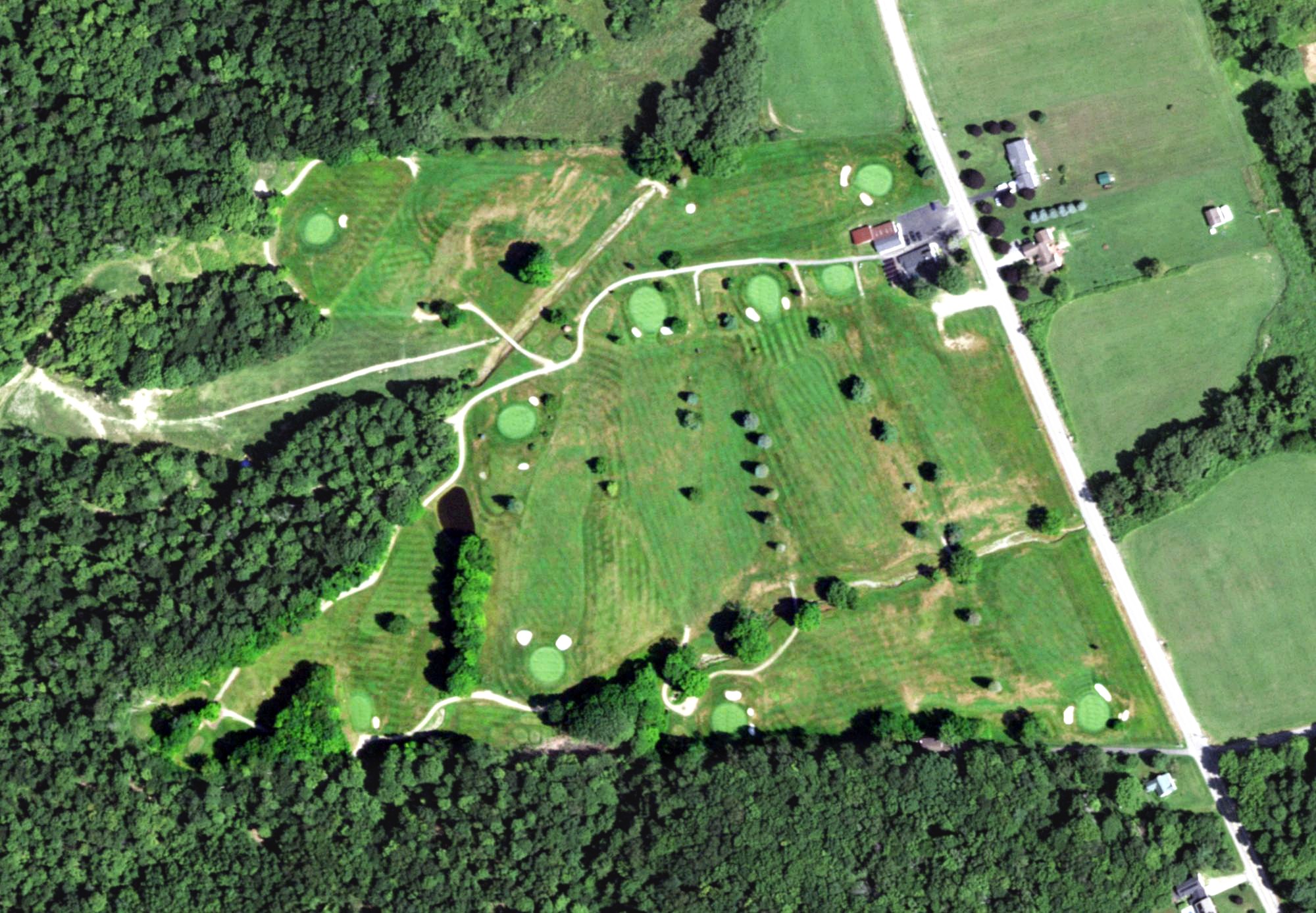 Aerial view of Cassadaga Lakes Golf Club, NY