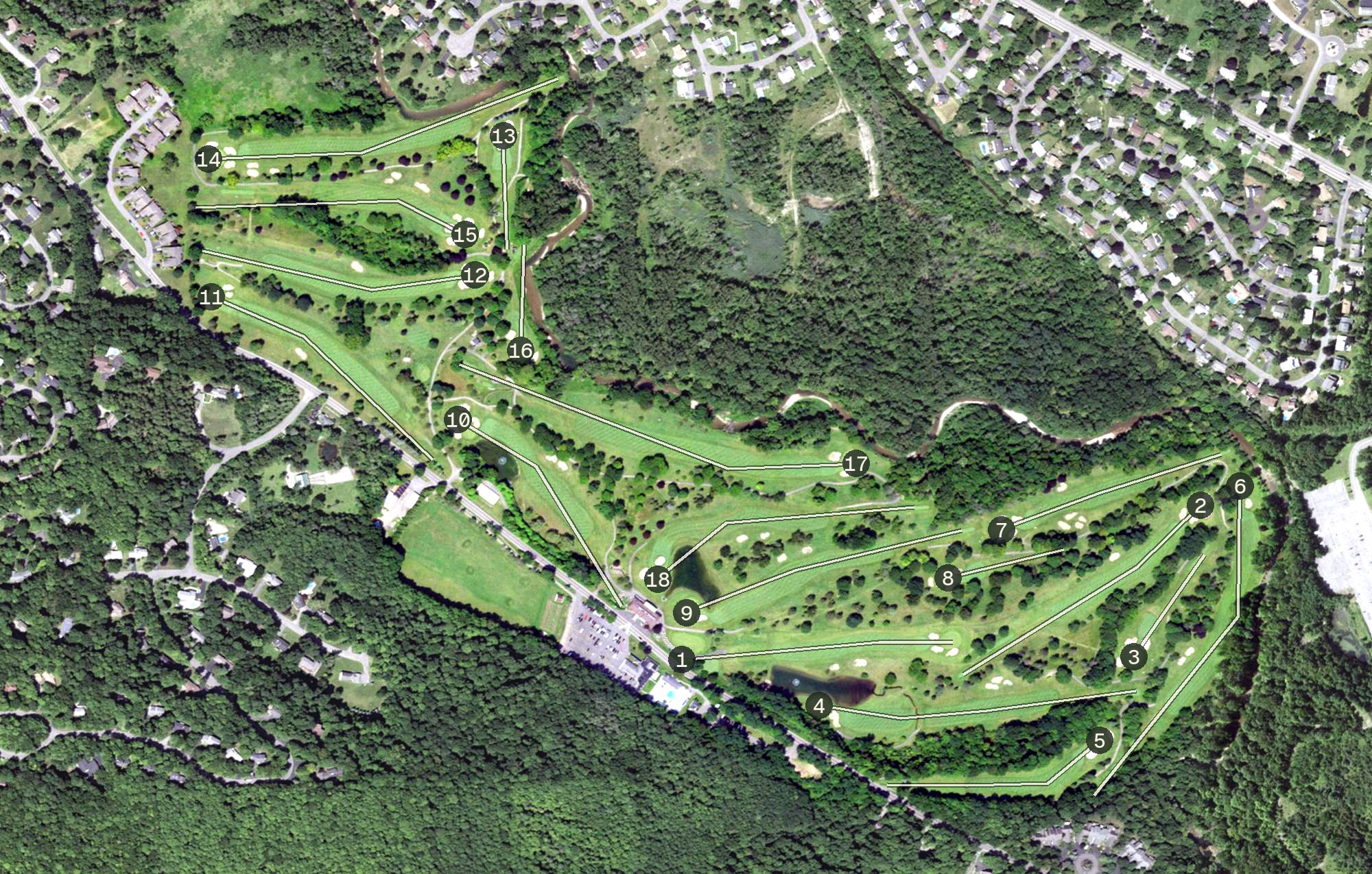 Aerial view of Cavalry Club, NY
