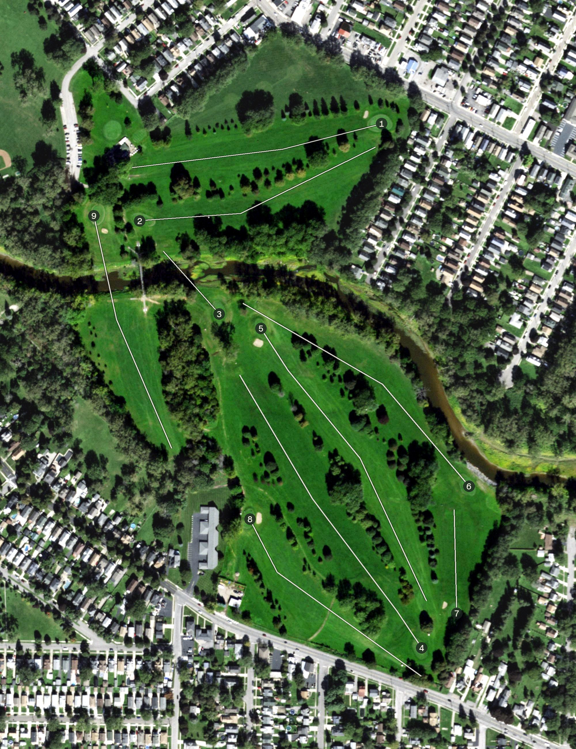 Aerial view of Cazenovia Park Golf Course, NY