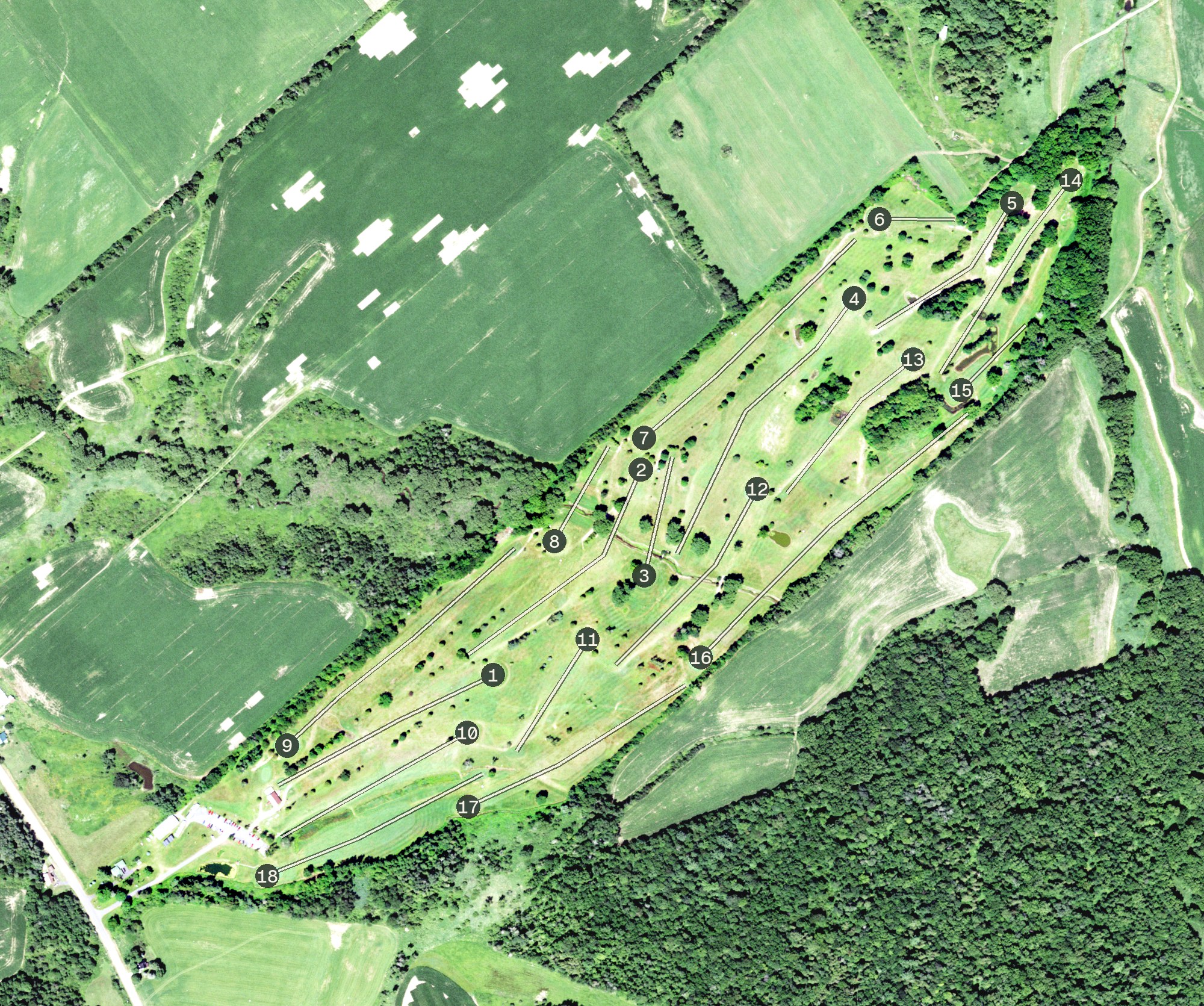 Aerial view of Cedars Golf Course, NY
