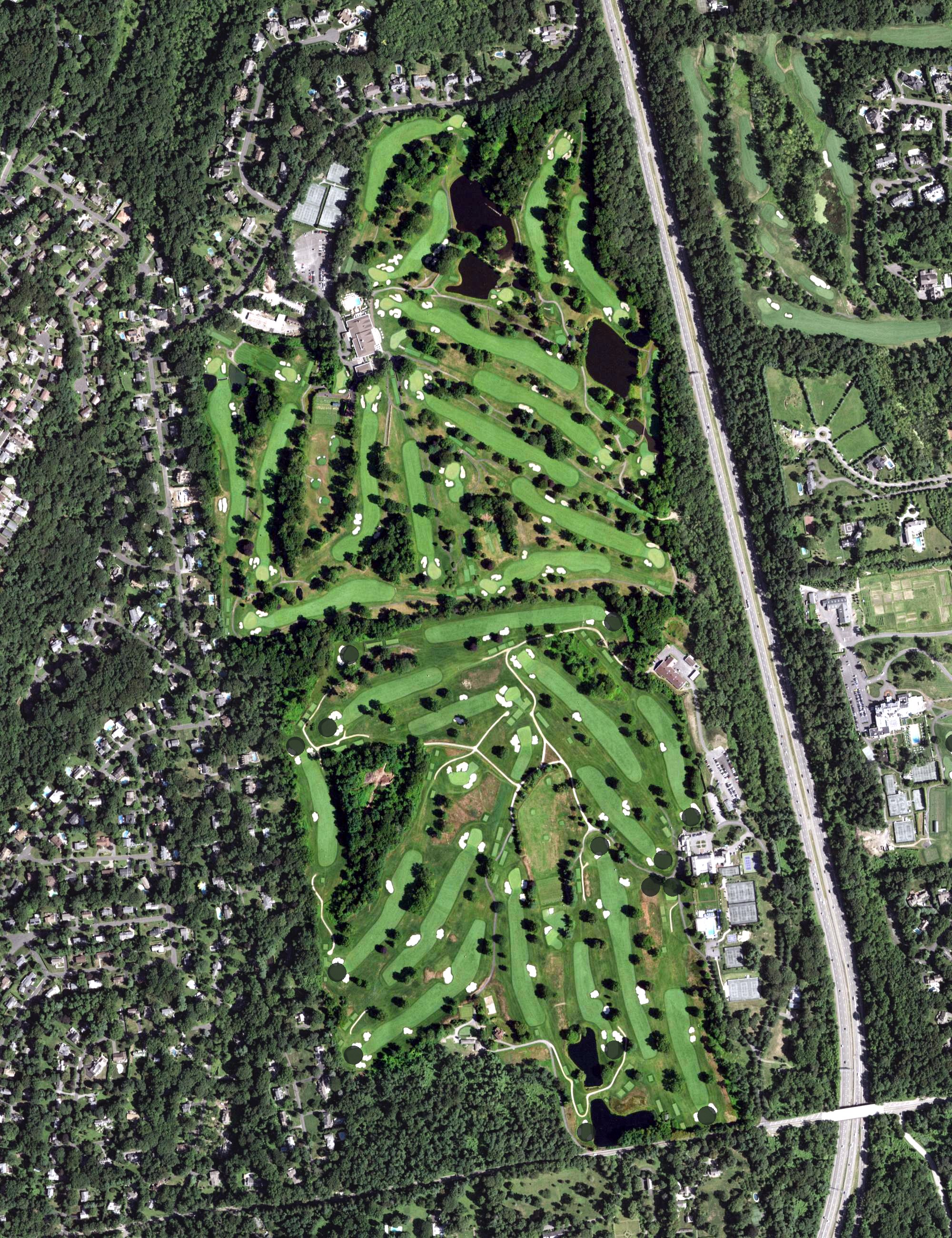 Aerial view of Century Country Club, NY