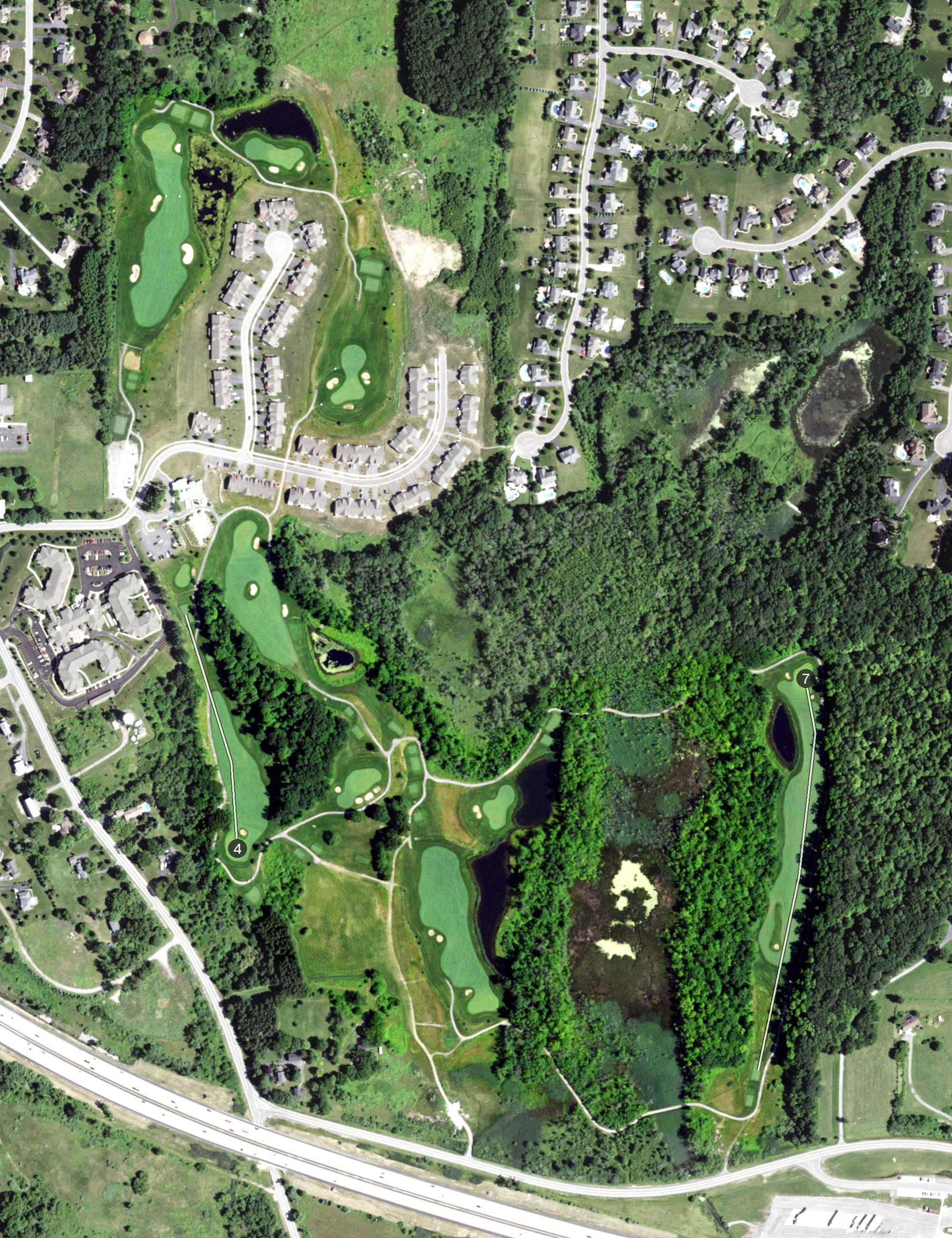 Aerial view of Champion Hills Country Club, NY