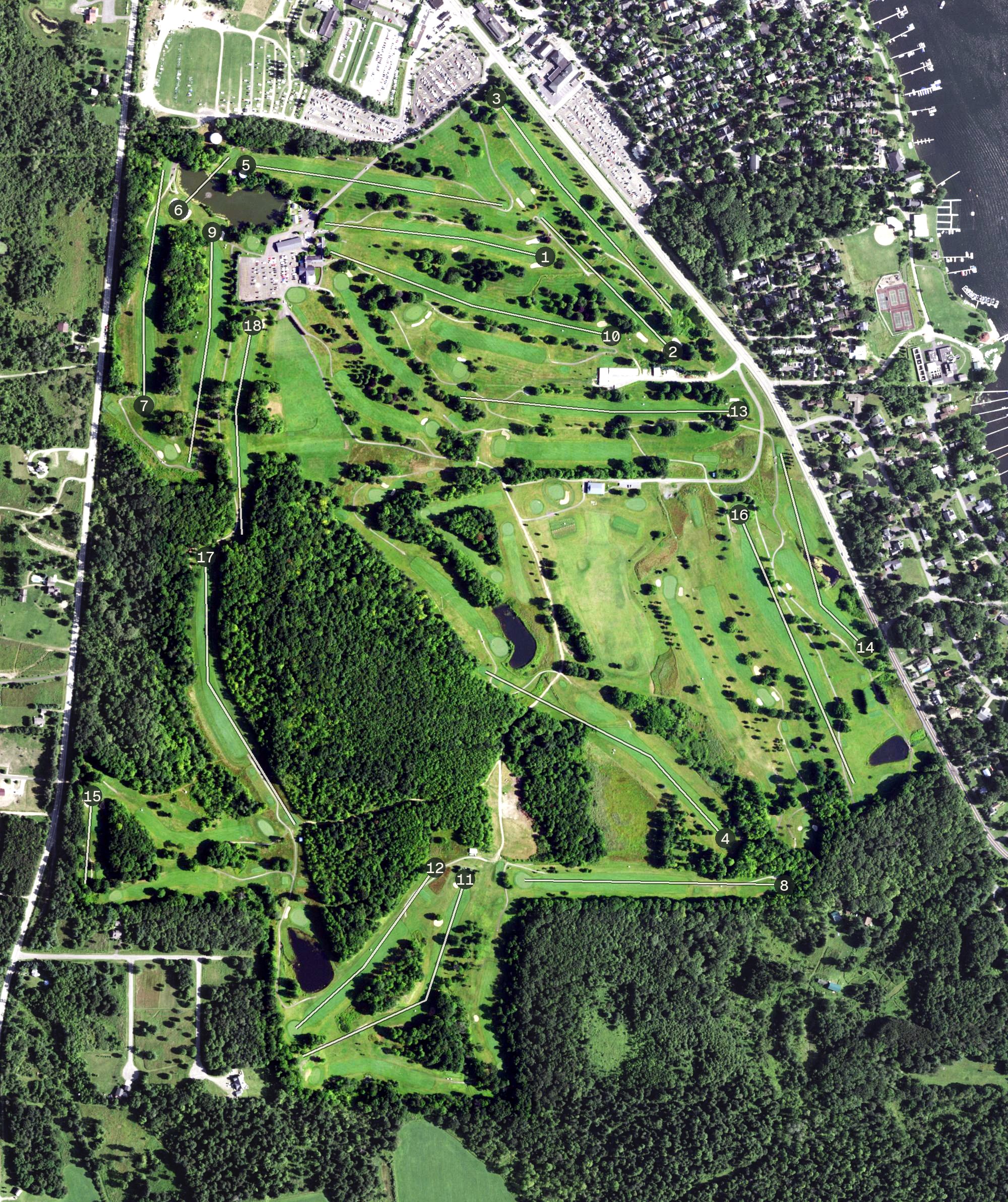 Aerial view of Chautauqua Golf Club, NY