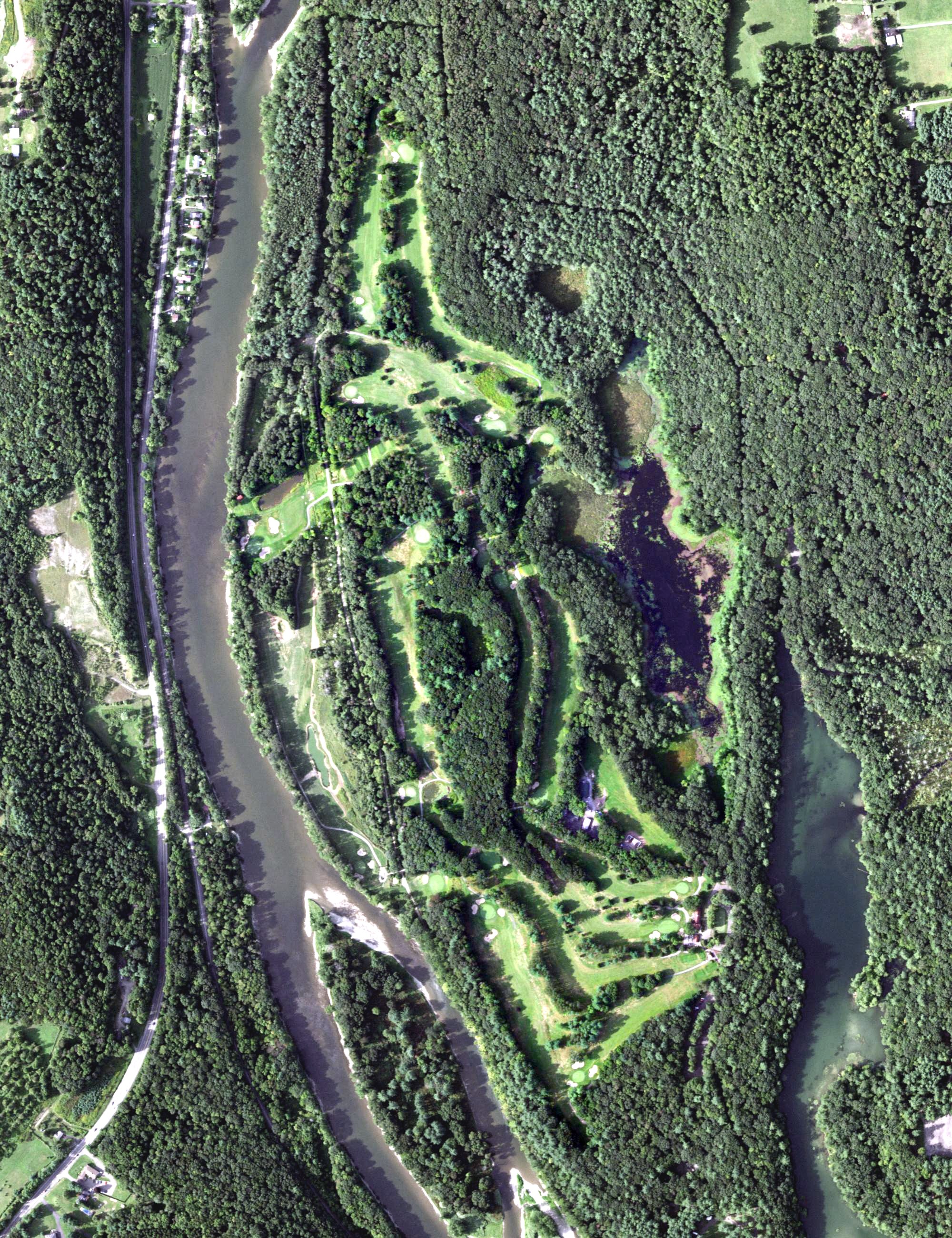 Aerial view of Chenango Valley State Park Golf Course, NY