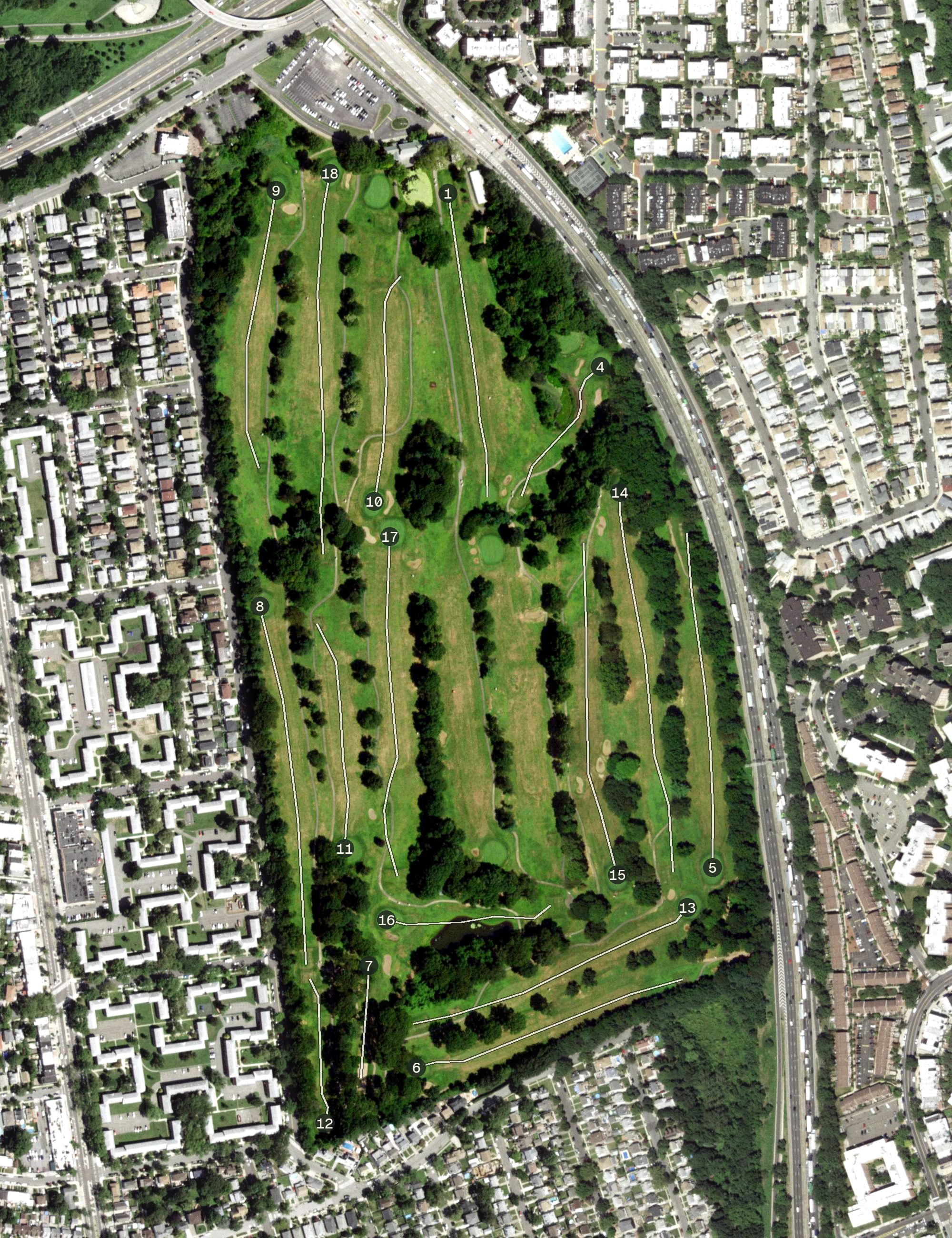 Aerial view of Clearview Park, NY