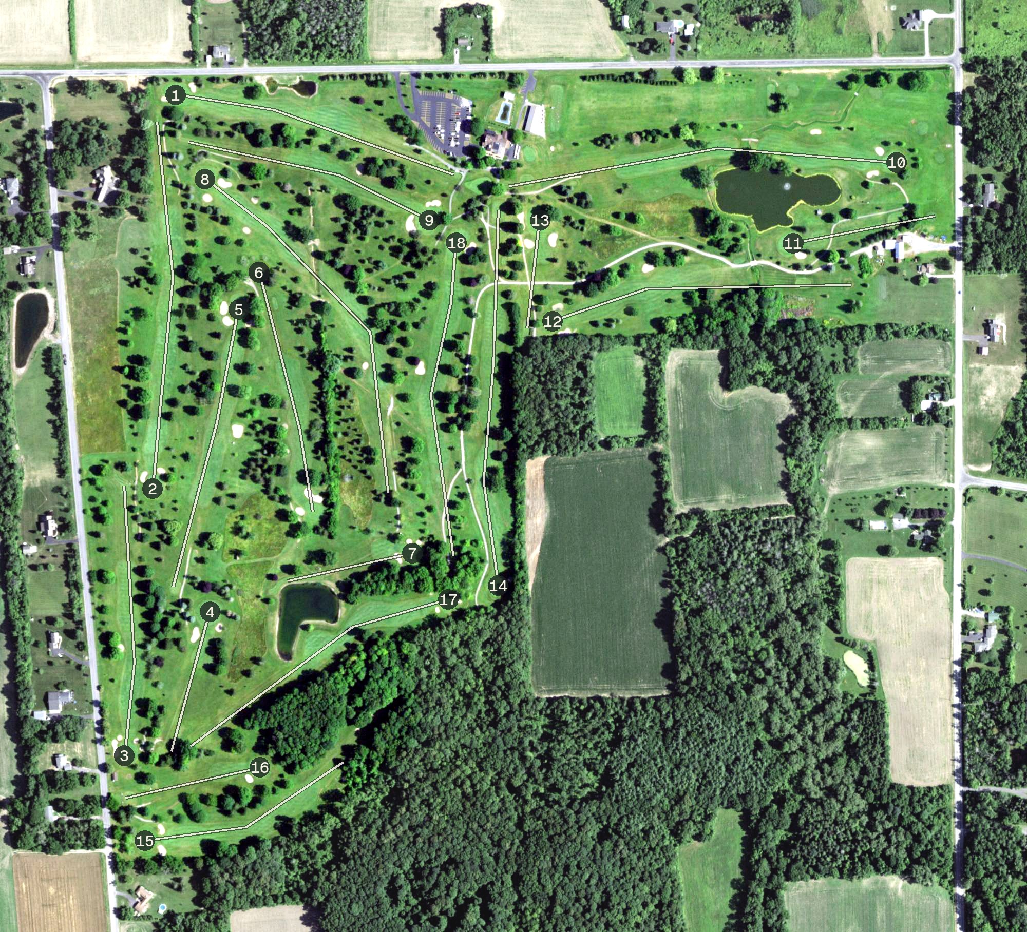 Aerial view of Clifton Springs Country Club, NY