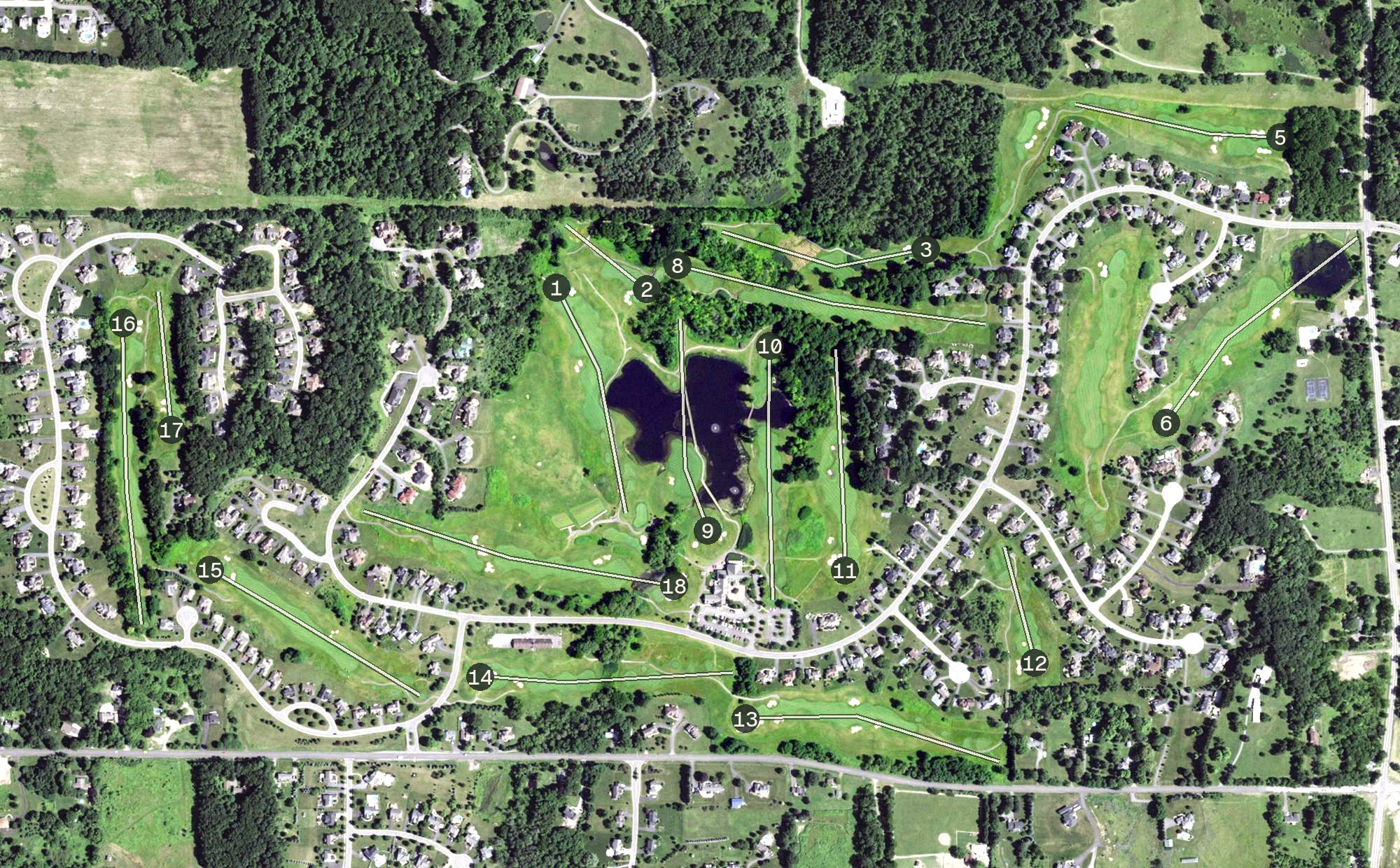 Aerial view of Cobblestone Creek Country Club, NY