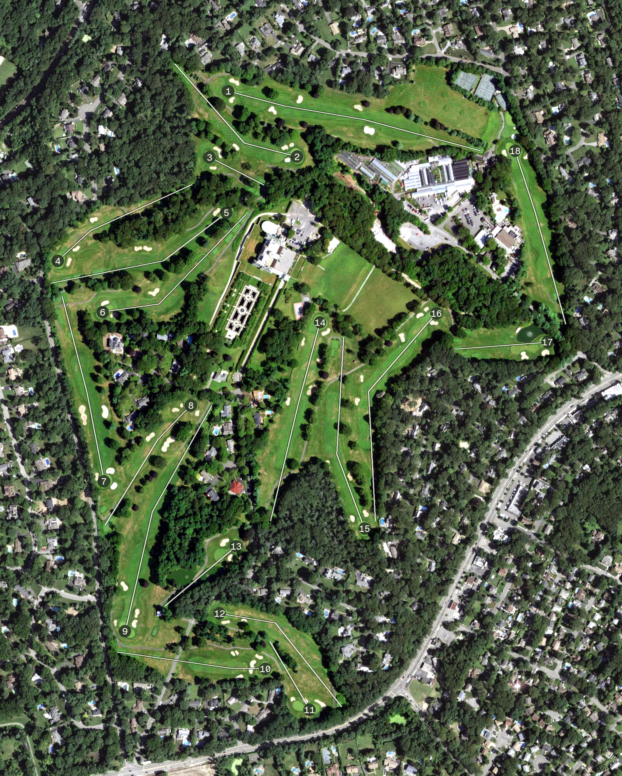 Aerial view of Cold Spring Country Club, NY