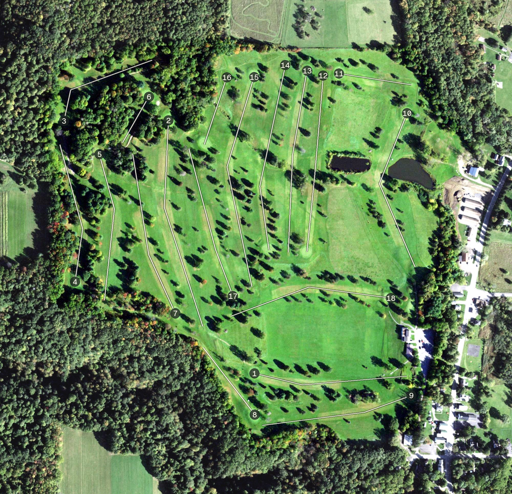 Aerial view of Conesus Golf Club, NY