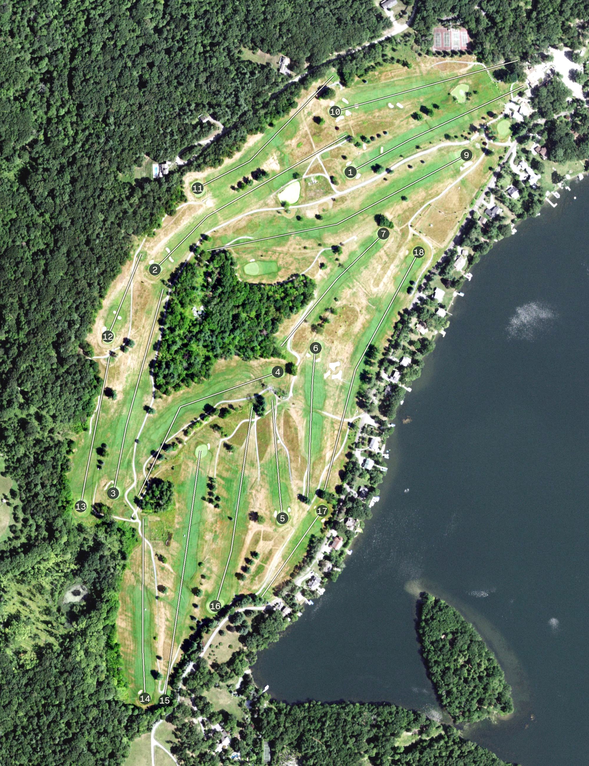 Aerial view of Copake Country Club, NY