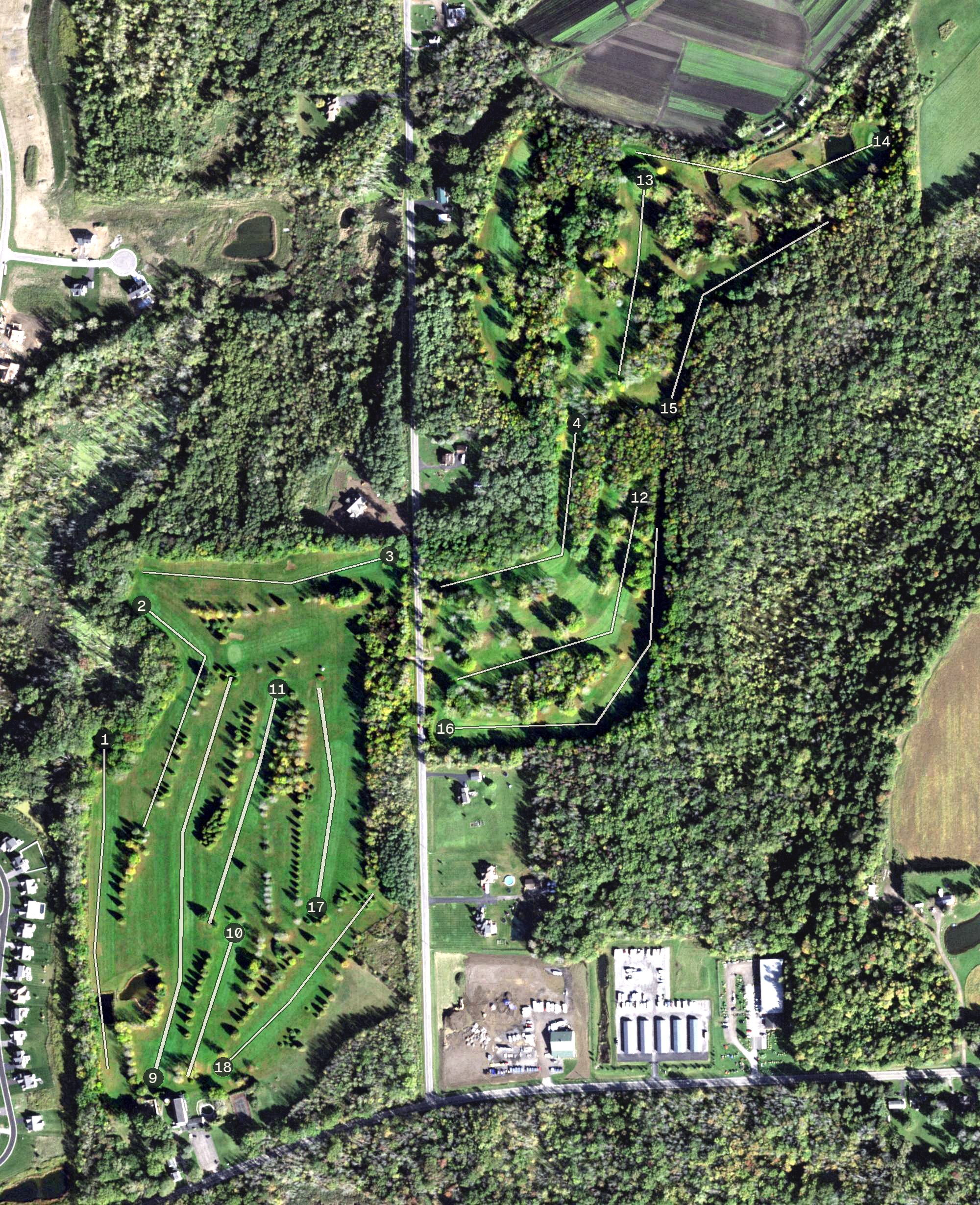 Aerial view of Country Club of Perinton, NY
