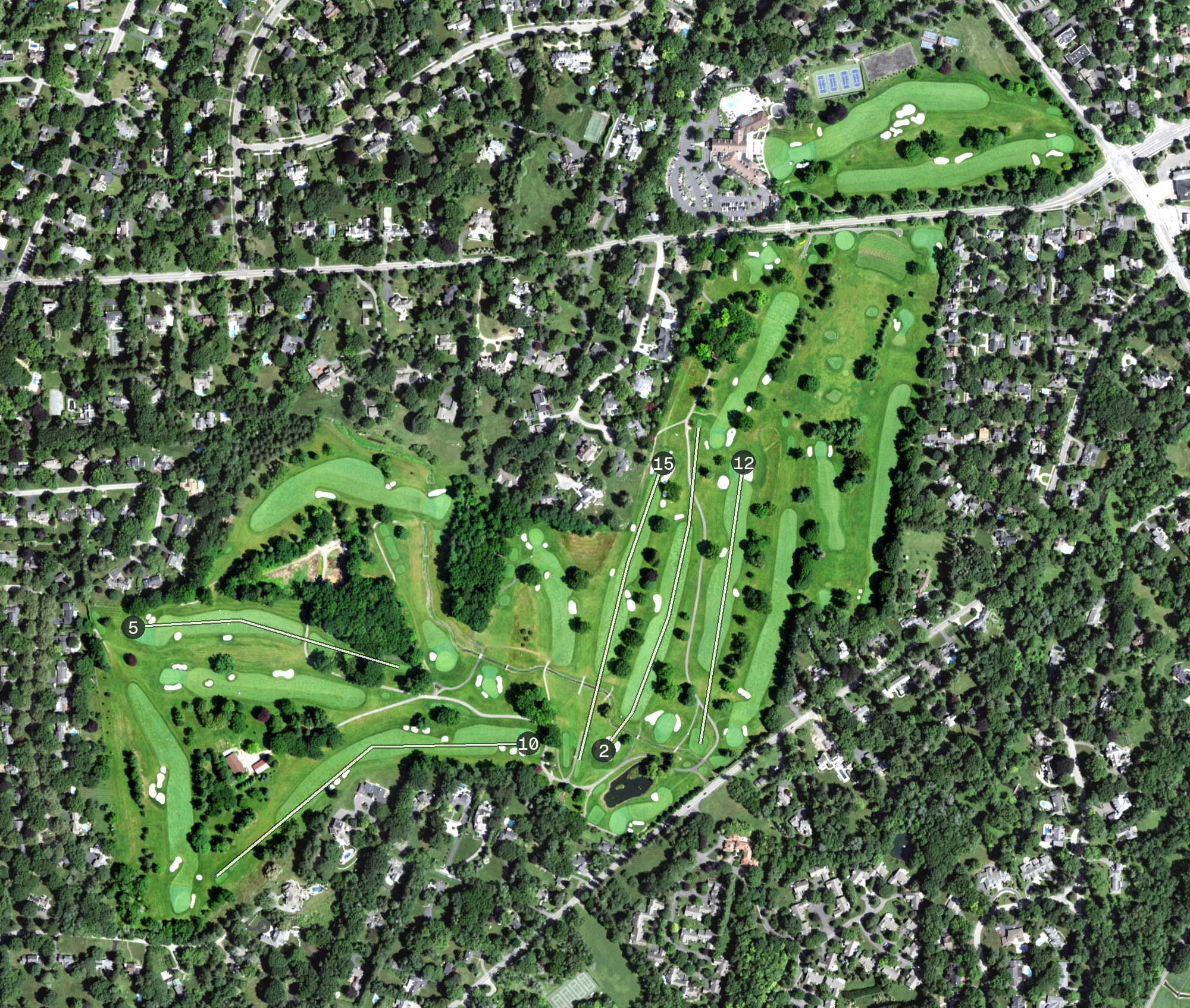 Aerial view of Country Club of Rochester, NY