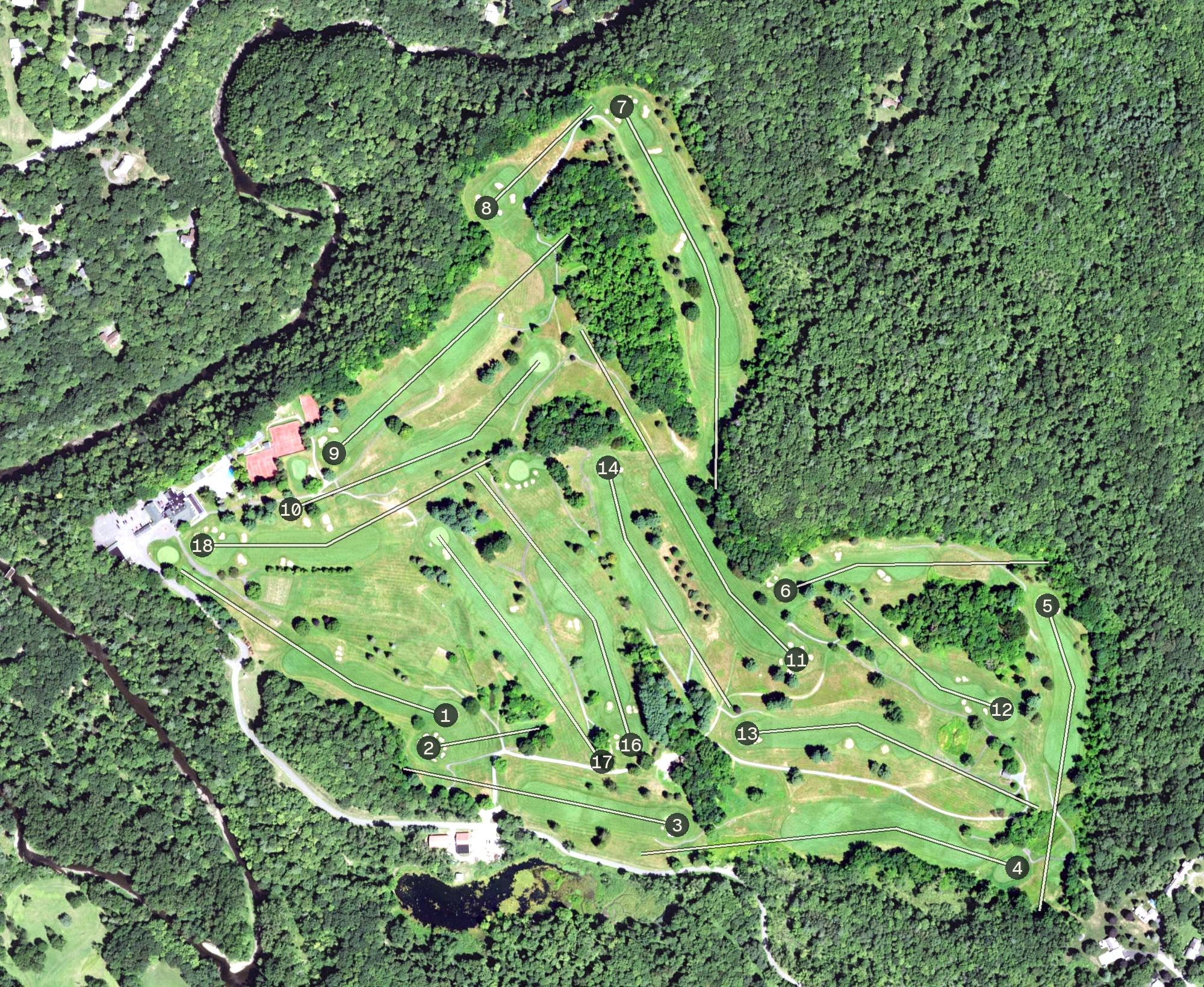 Aerial view of Country Club of Troy, NY
