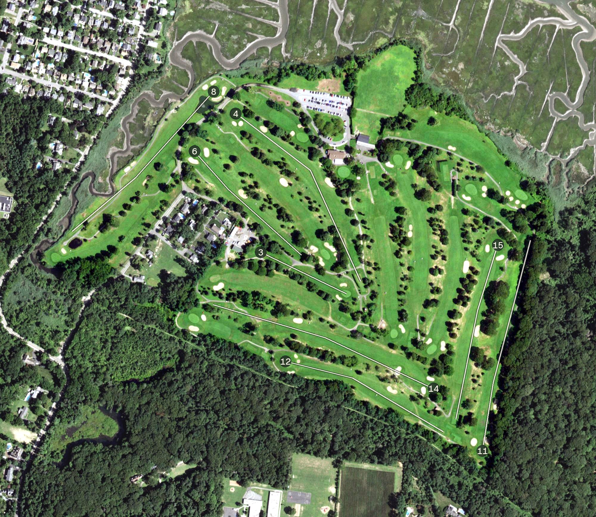 Aerial view of Crab Meadow Golf Course, NY