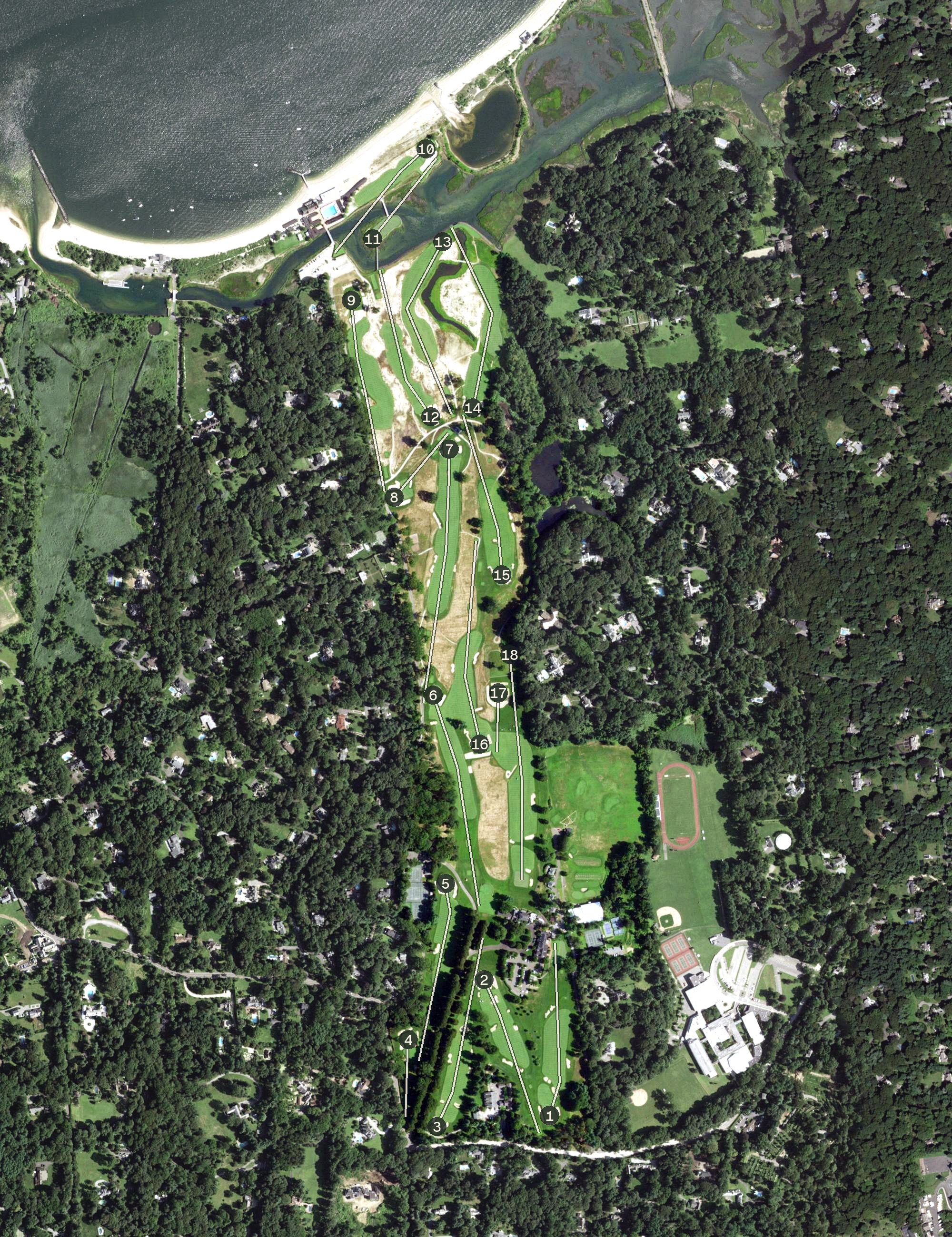 Aerial view of Creek Club, NY