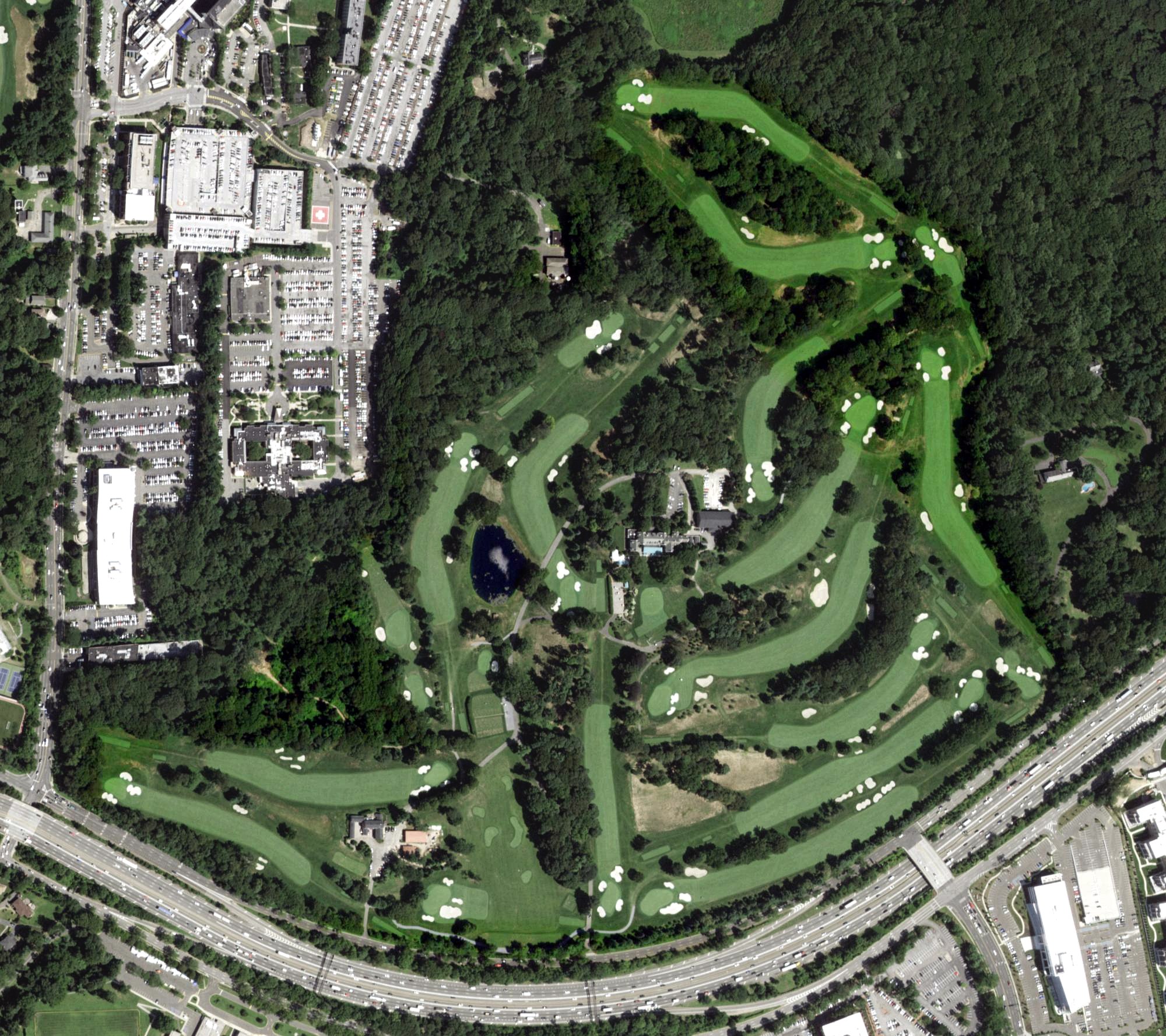 Aerial view of Deepdale Golf Club, NY
