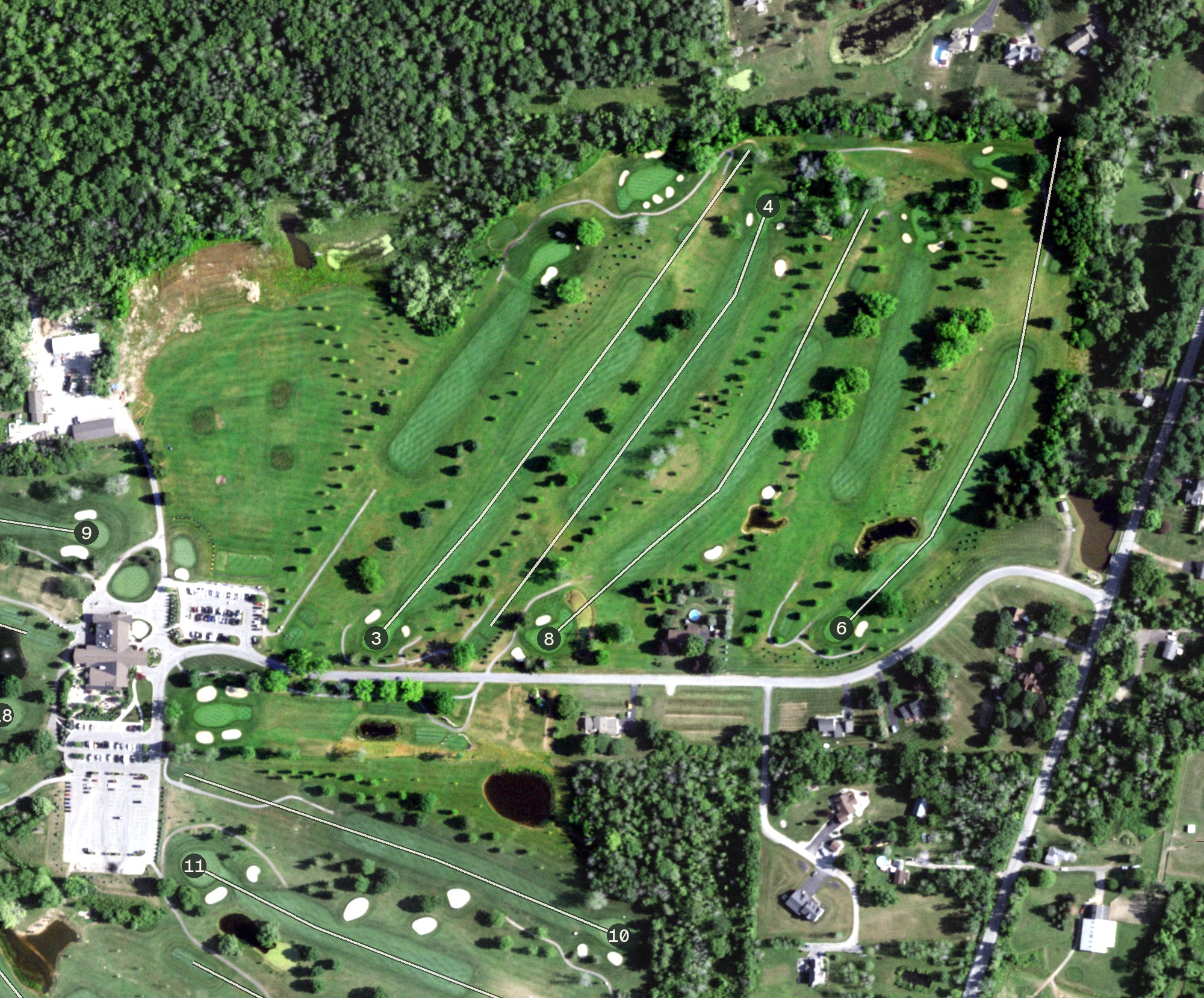 Aerial view of Deerfield Country Club - East, NY