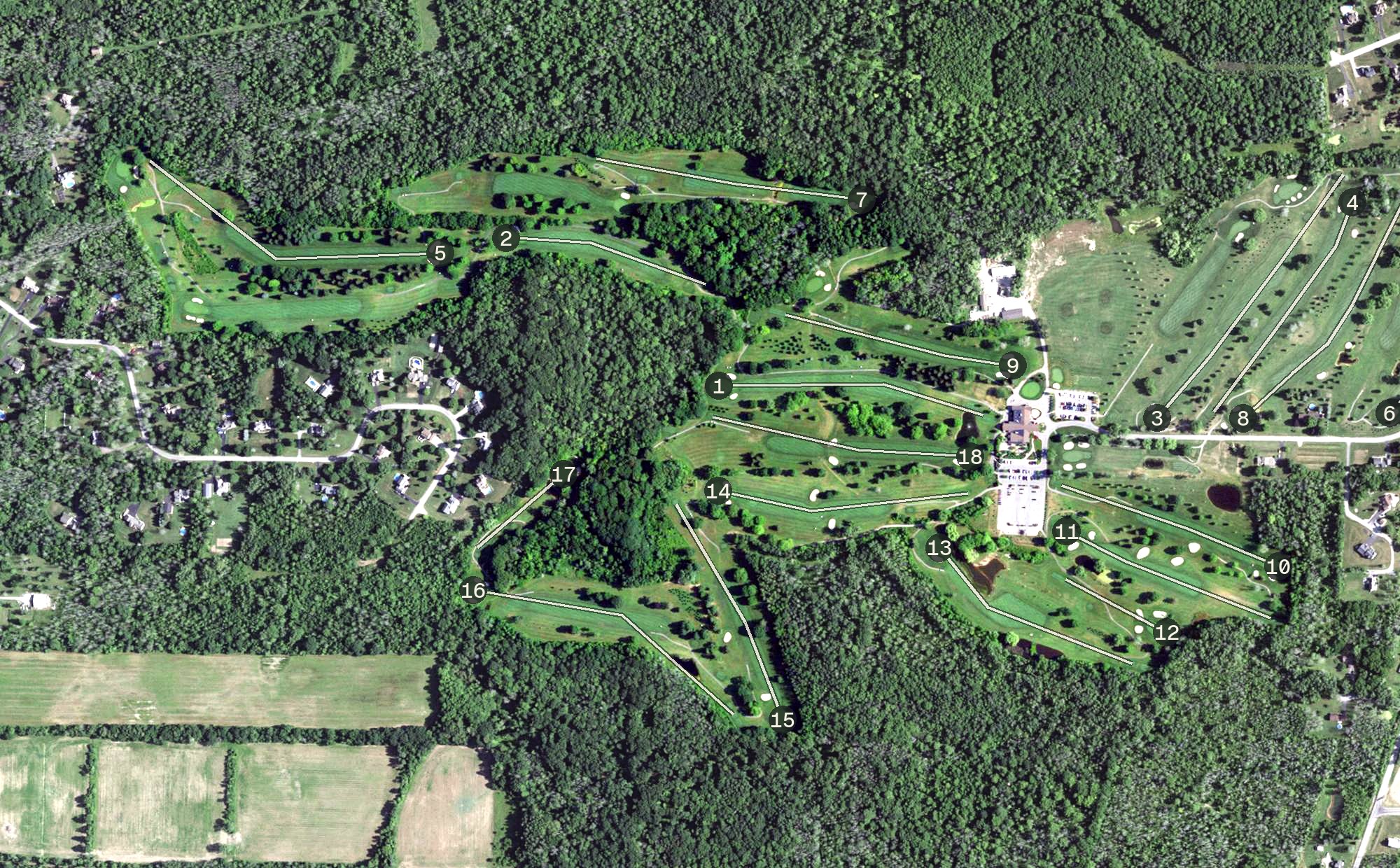 Aerial view of Deerfield Country Club, NY