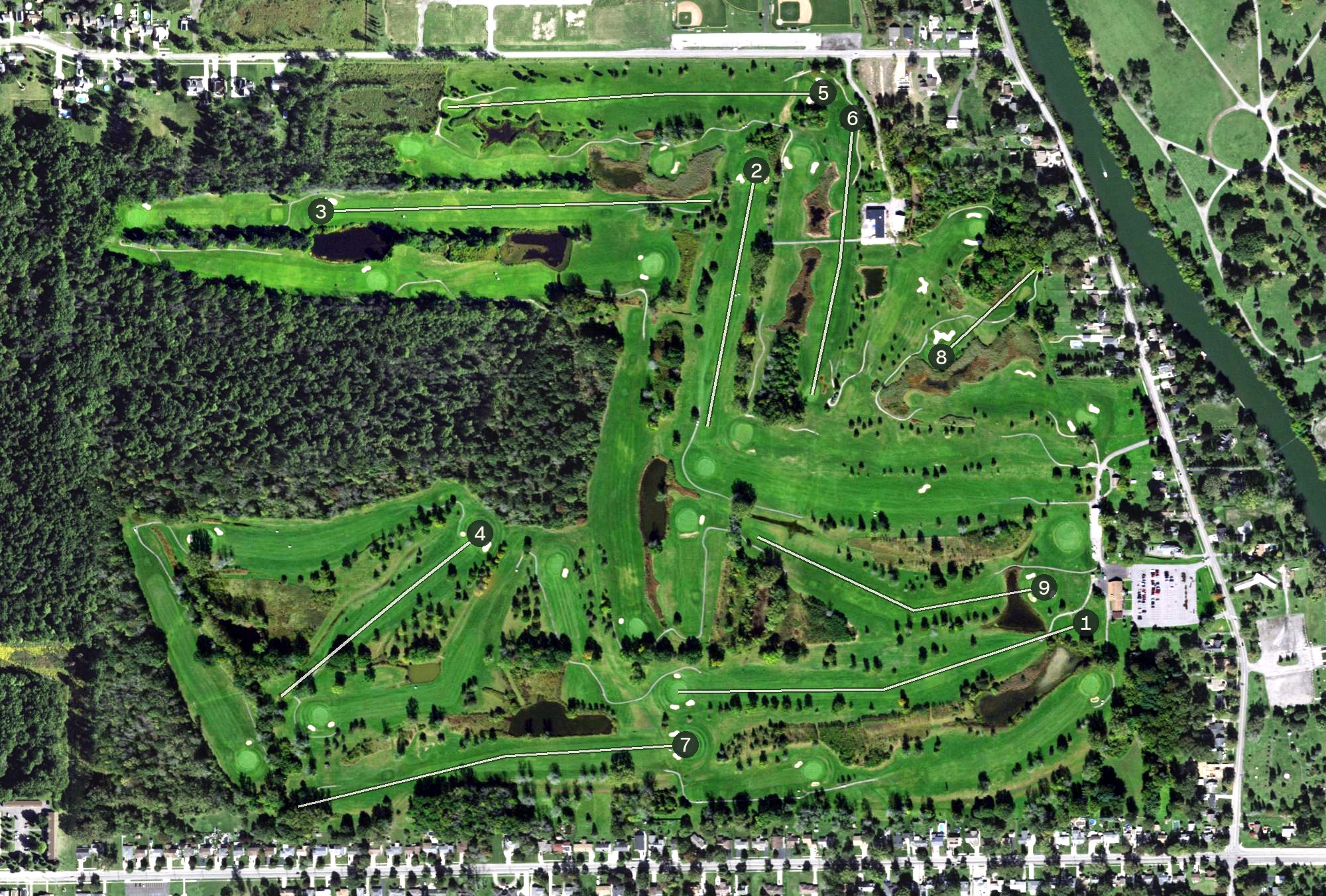 Aerial view of Deerwood Golf Course, NY