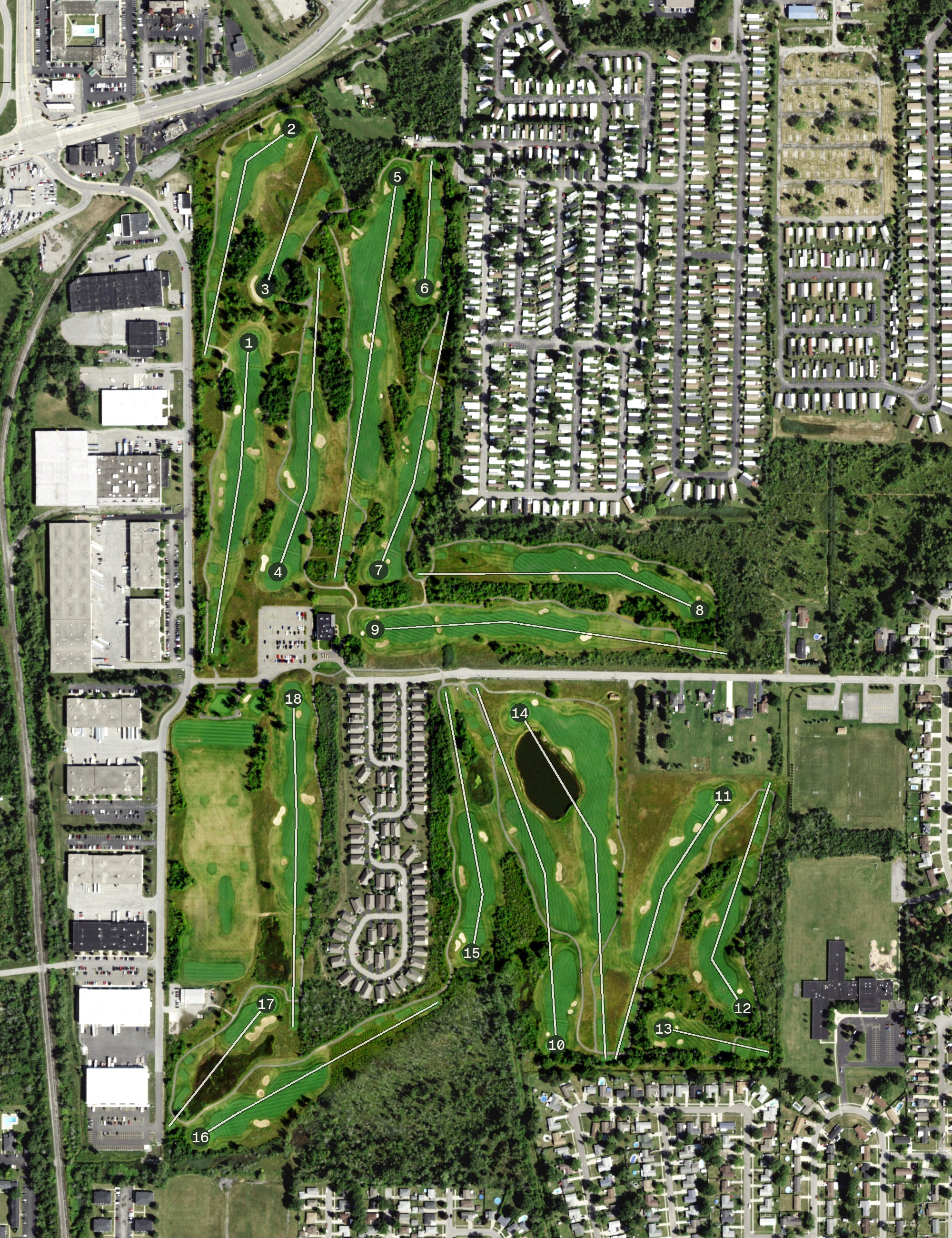 Aerial view of Diamond Hawk Golf Course, NY