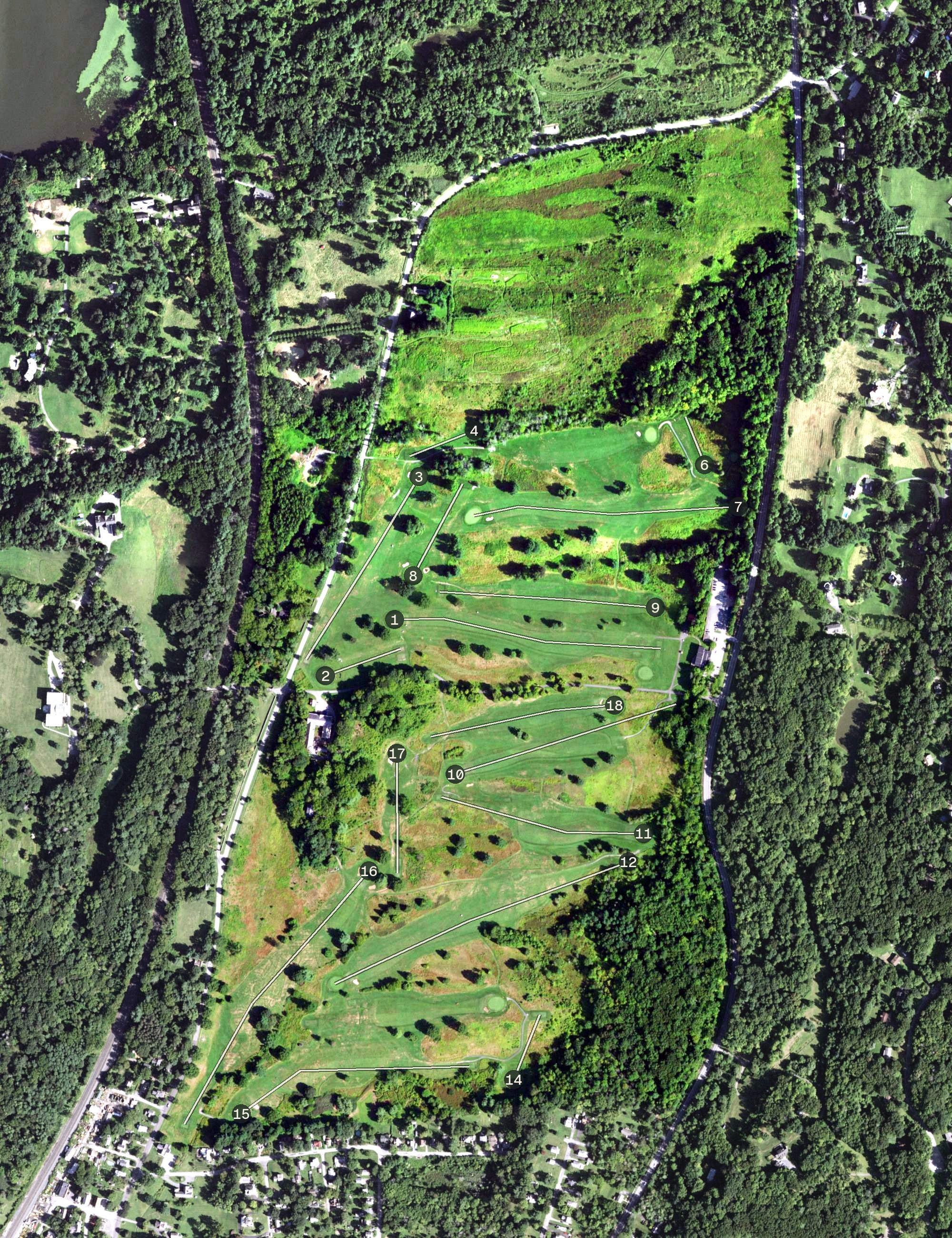 Aerial view of Dinsmore Golf Course, NY