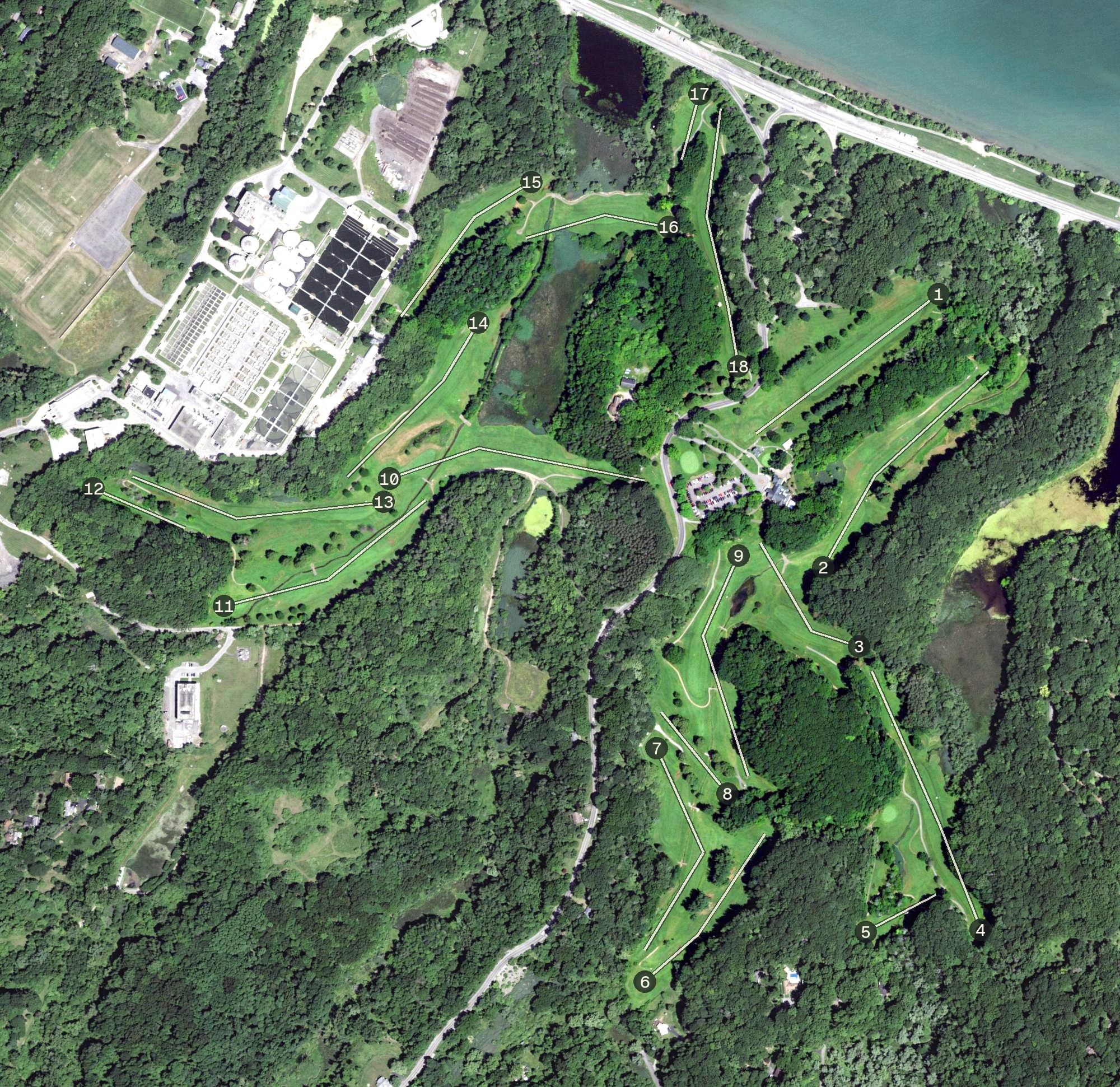 Aerial view of Durand Eastman Golf Course, NY