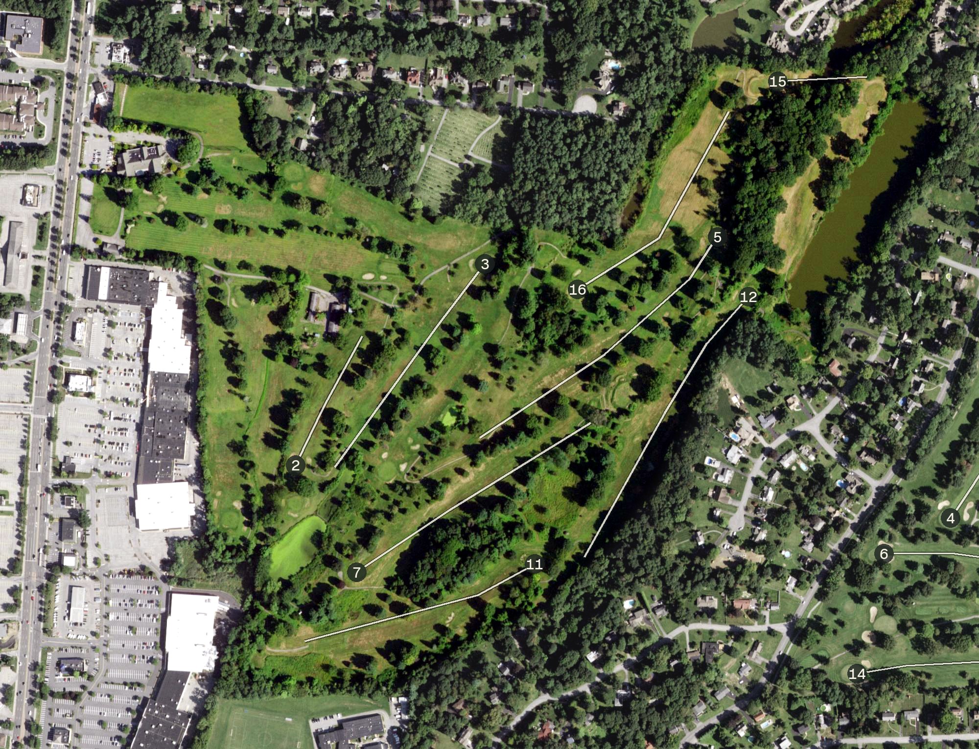 Aerial view of Dutchess Golf Club, NY