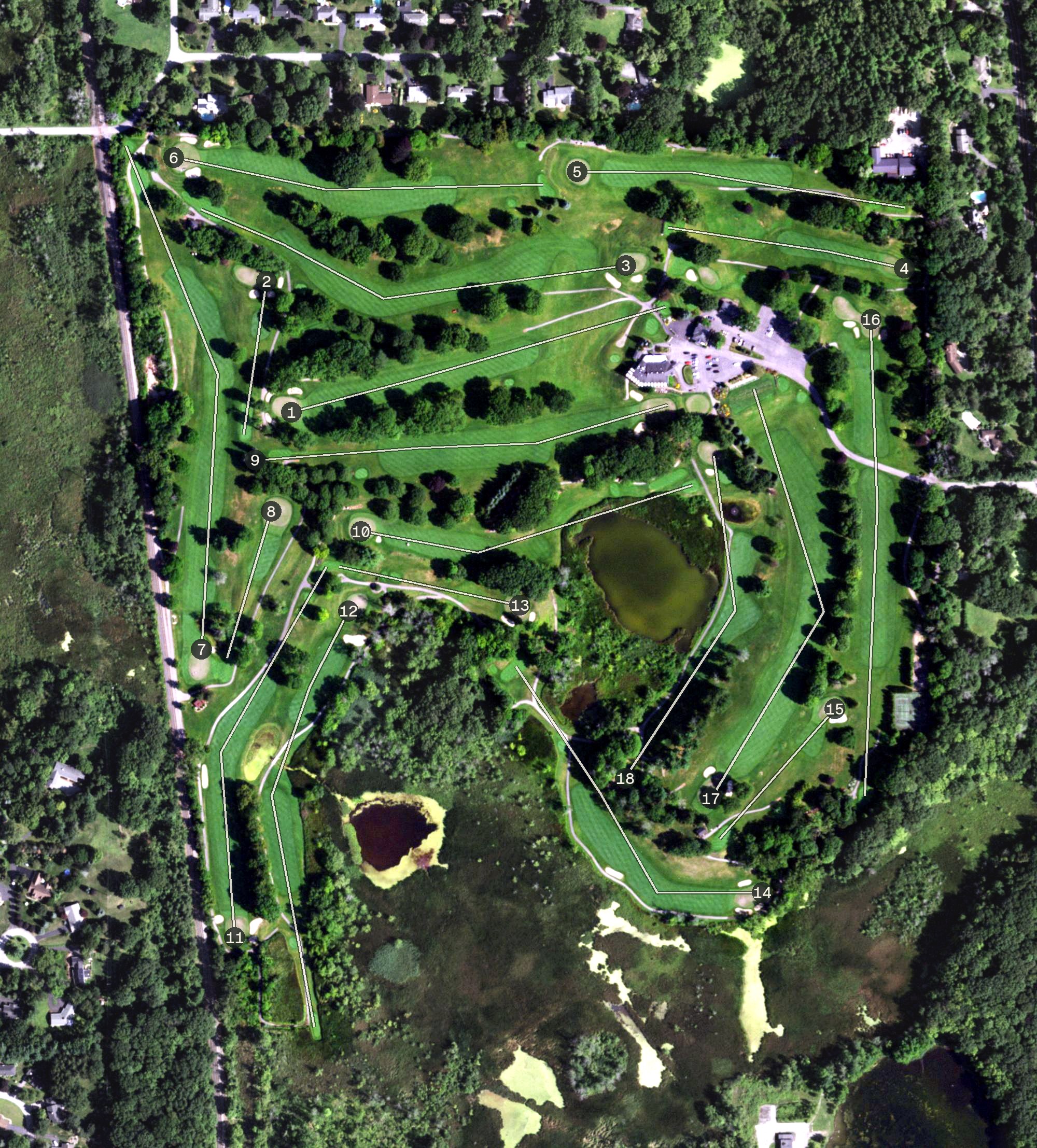 Aerial view of East Aurora Country Club, NY