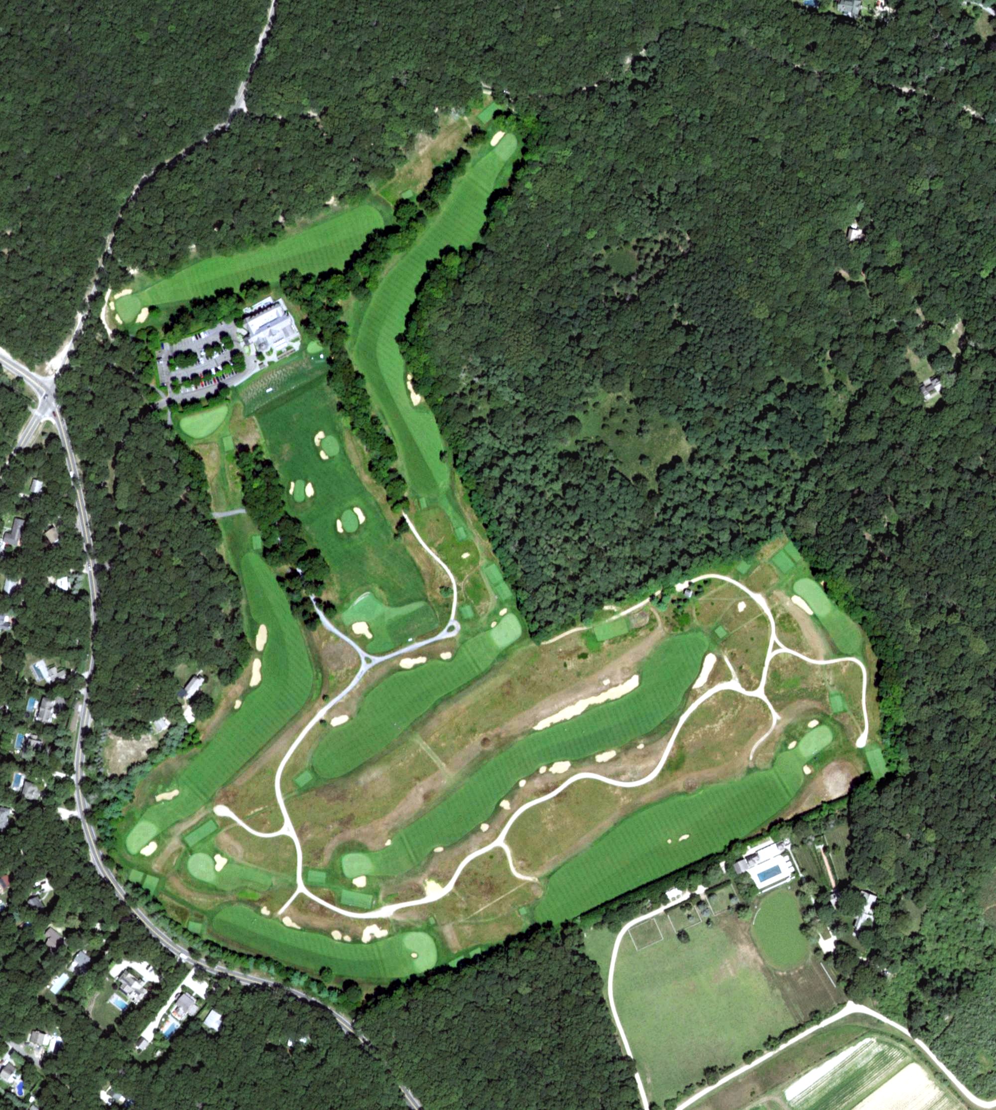 Aerial view of East Hampton Golf Club, NY