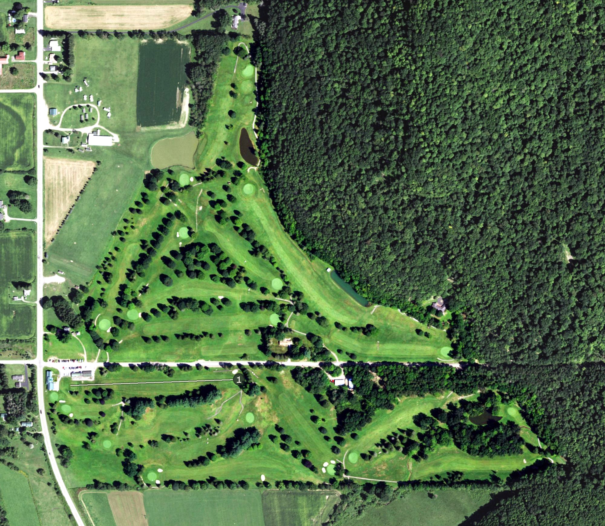 Aerial view of Elkdale Country Club, NY