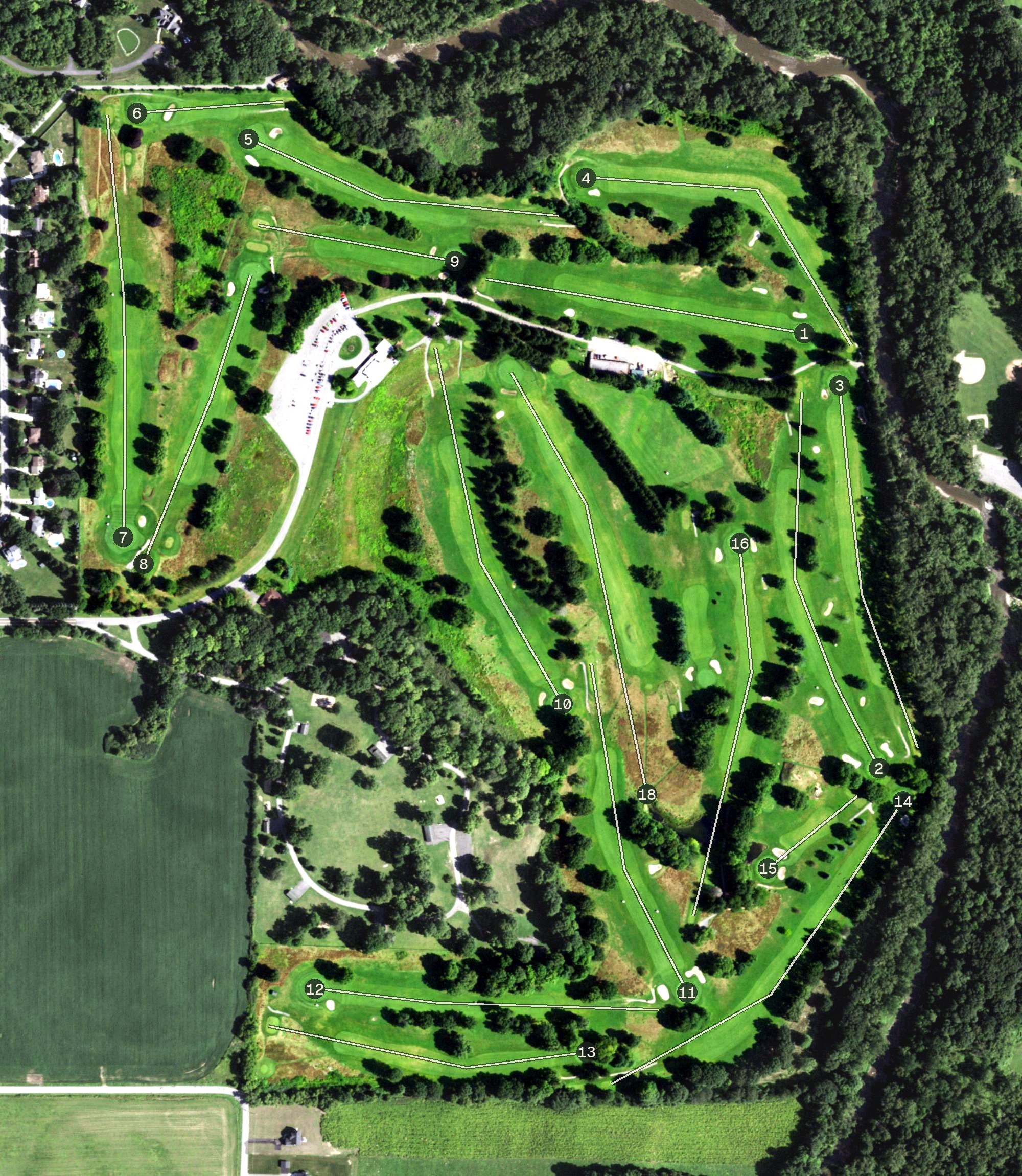 Aerial view of Elma Meadows Golf Course, NY