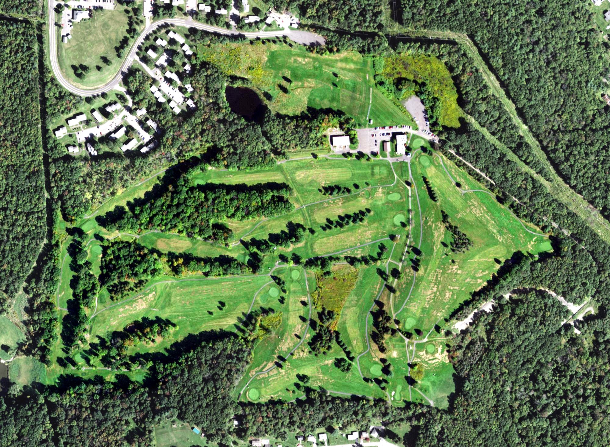 Aerial view of Ely Park Golf Course, NY