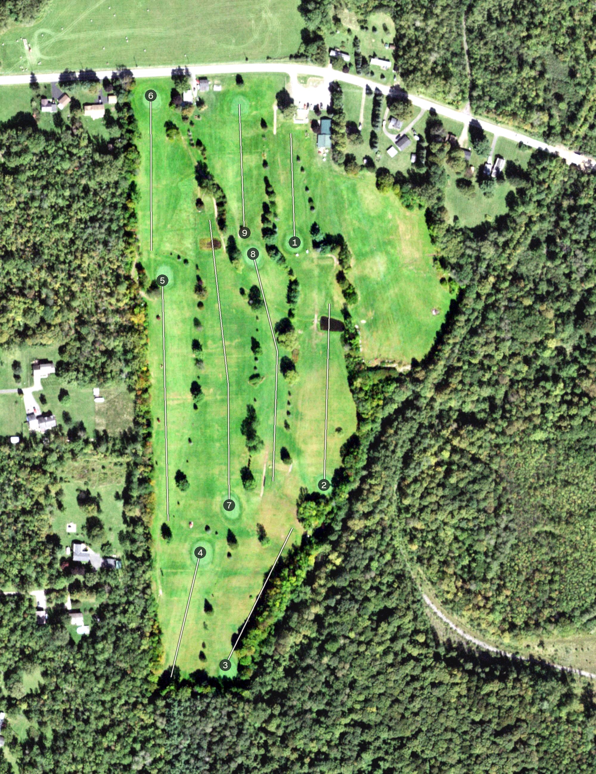 Aerial view of Evergreen Hills Golf Course, NY